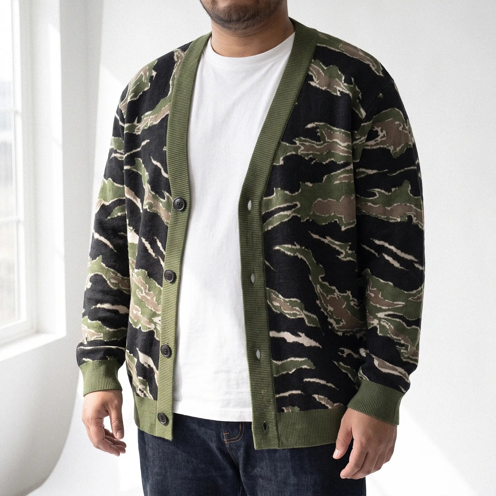 Tiger Stripe Camo Knitted Cardigan
