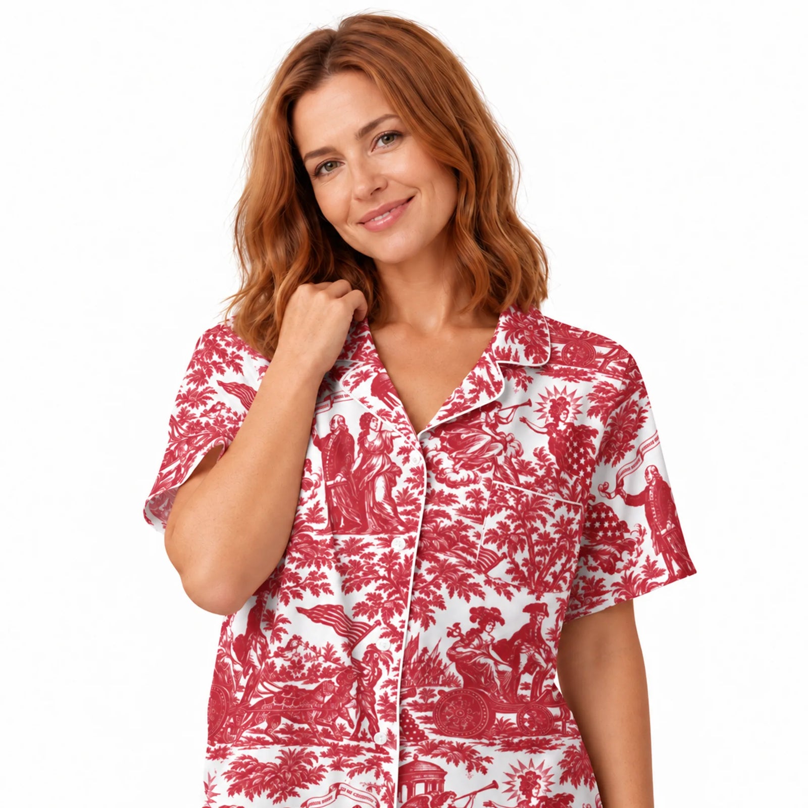 Apotheosis of Ben Franklin Toile Short Sleeve Pajama Top
