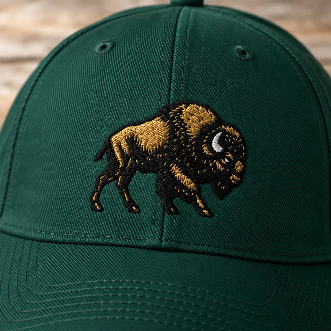 Bison 6-Panel Adjustable Baseball Cap