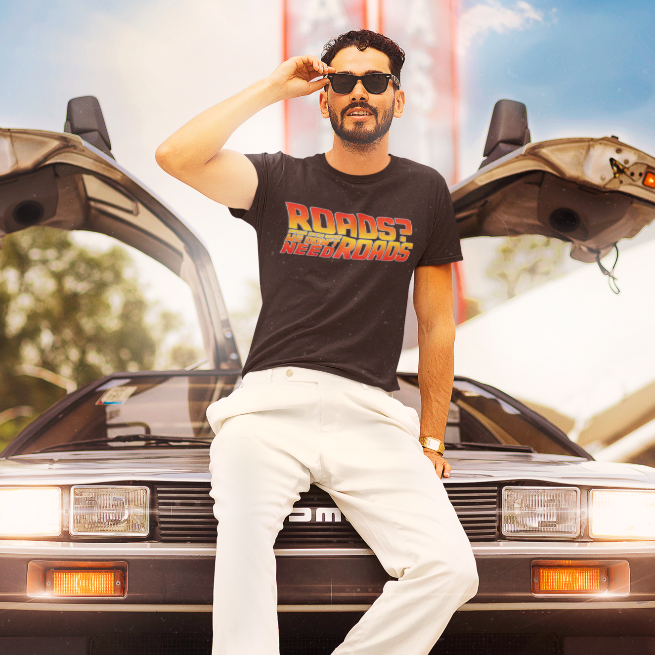 Roads? Where We're Going We Don't Need Roads T-Shirt