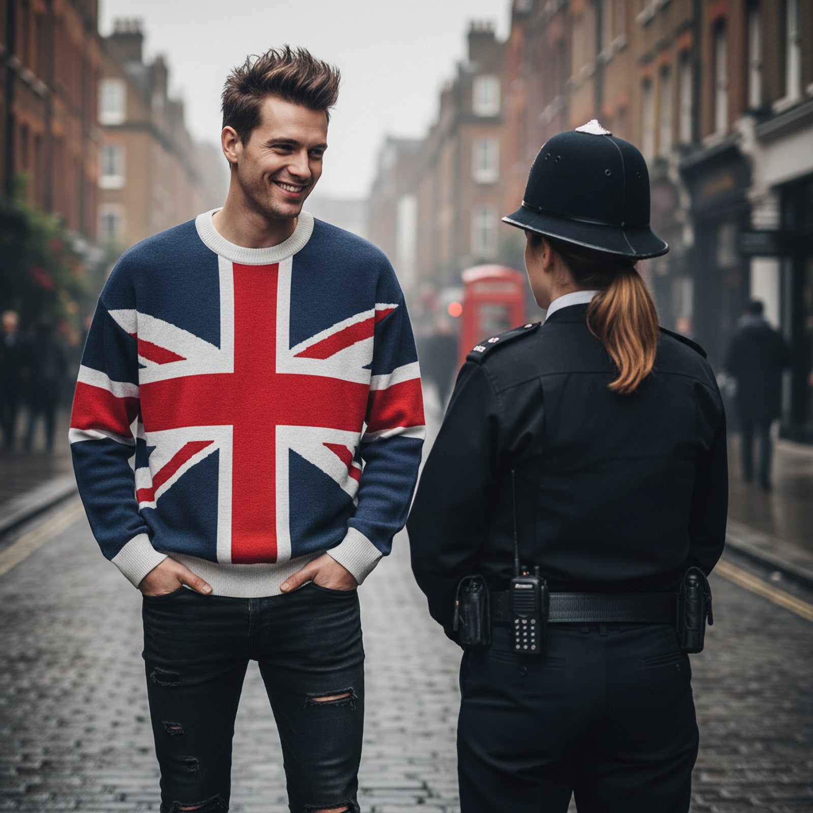 Union Jack Sweater Relaxed Knitted Sweater