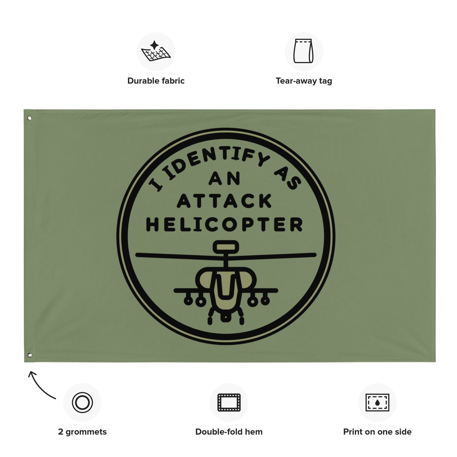 I Identify as an Attack Helicopter Flag