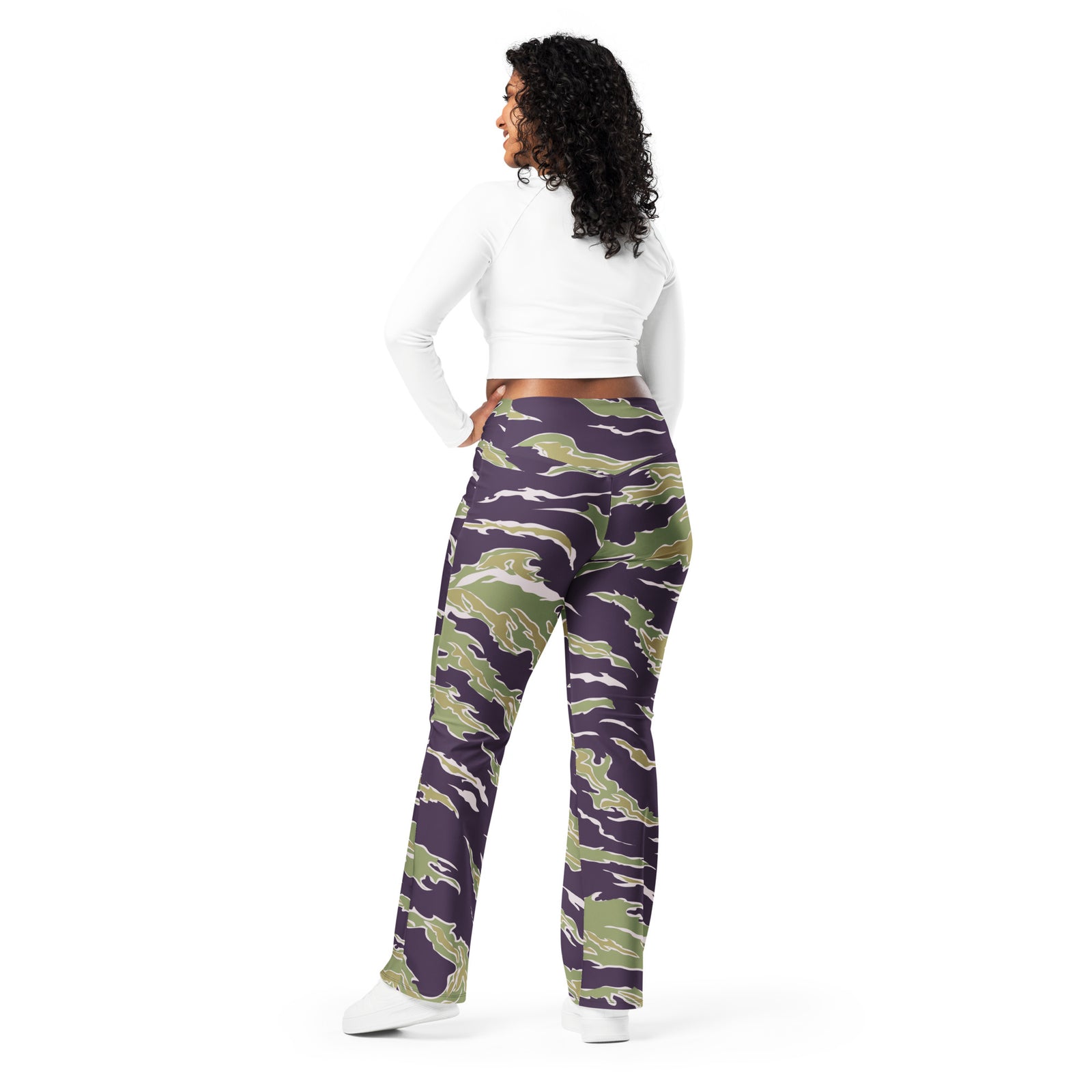 Jungle Tiger Stripe Camouflage Flare leggings