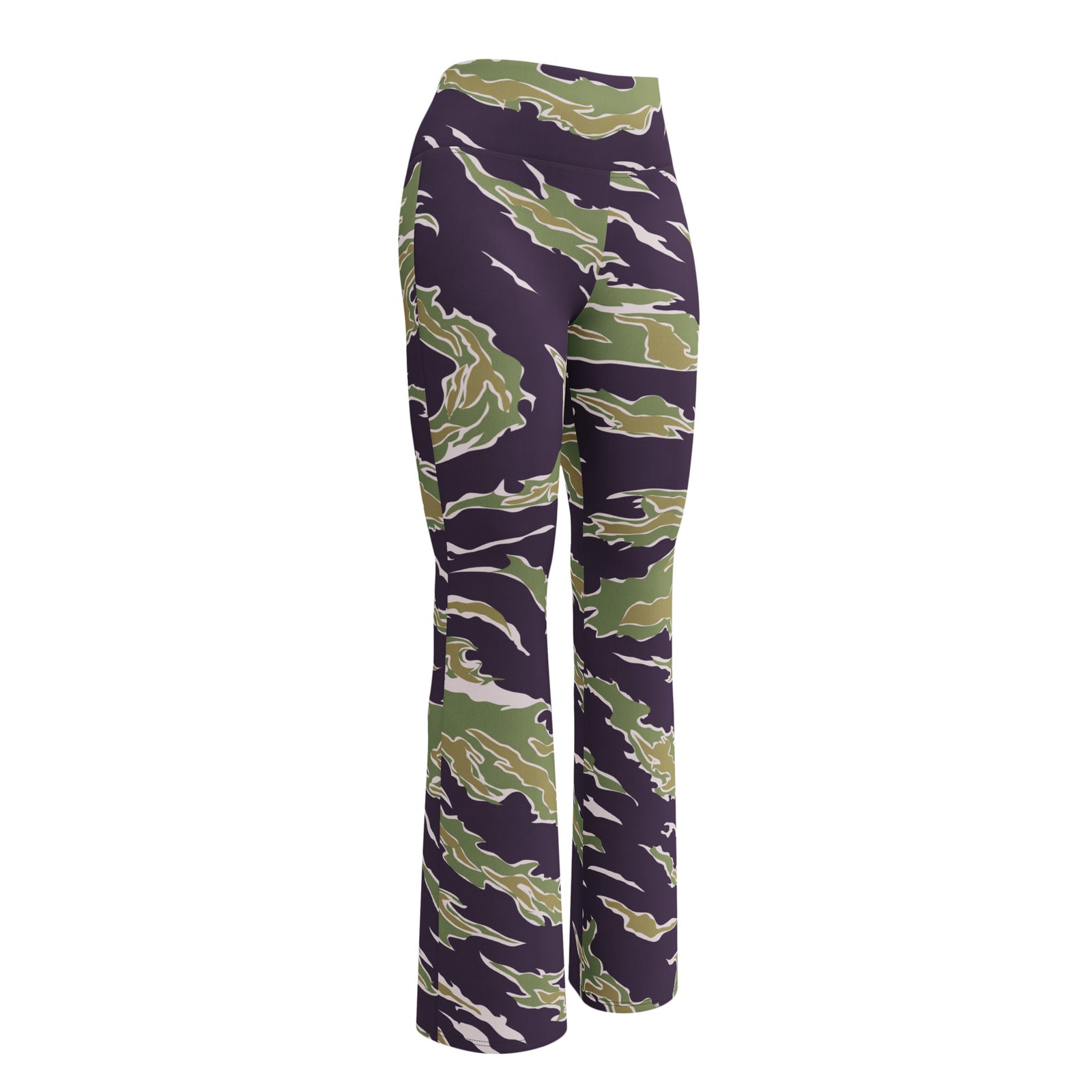 Jungle Tiger Stripe Camouflage Flare leggings