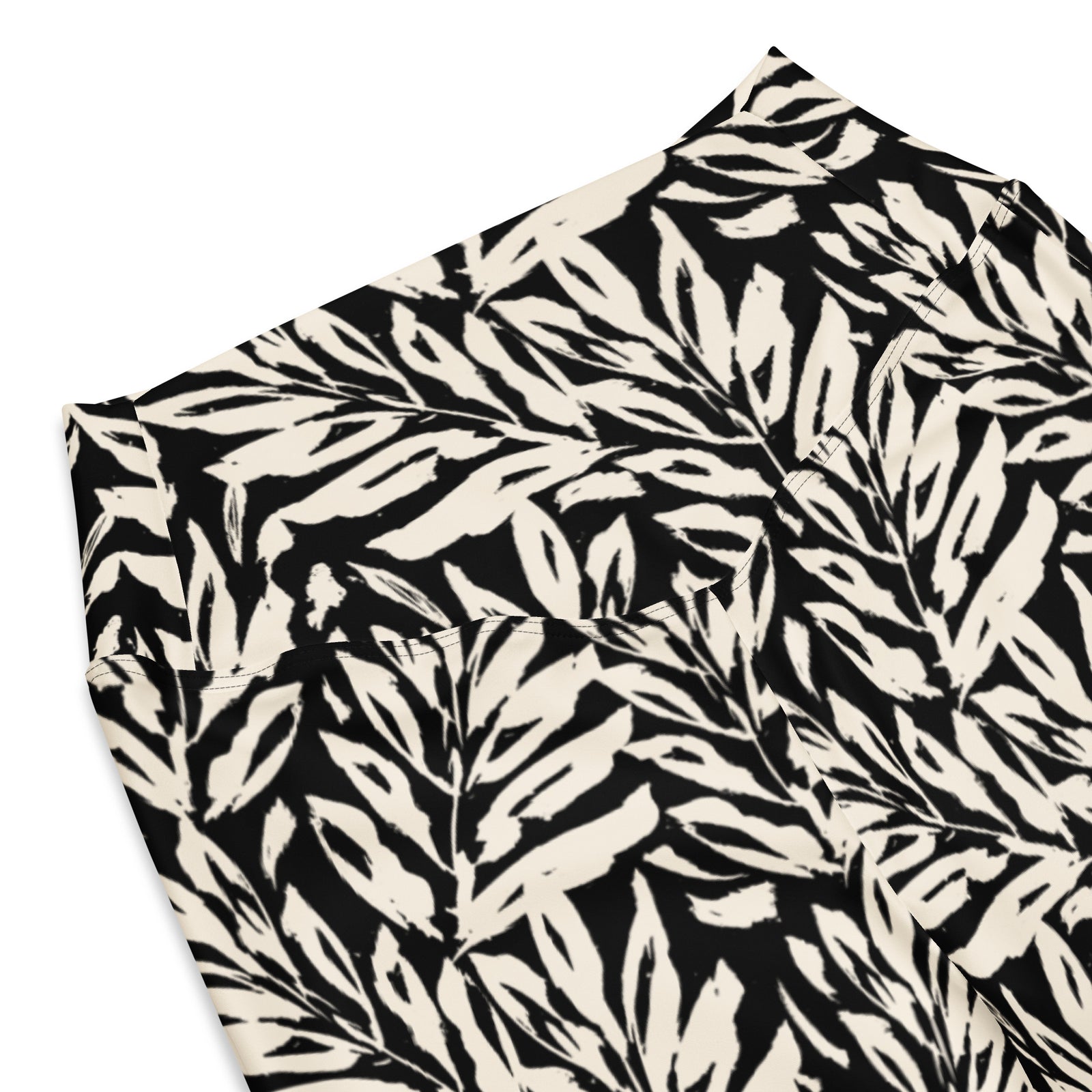 Khaki Leaf Kickers High-Waisted Butt-Lifting Flared Leggings