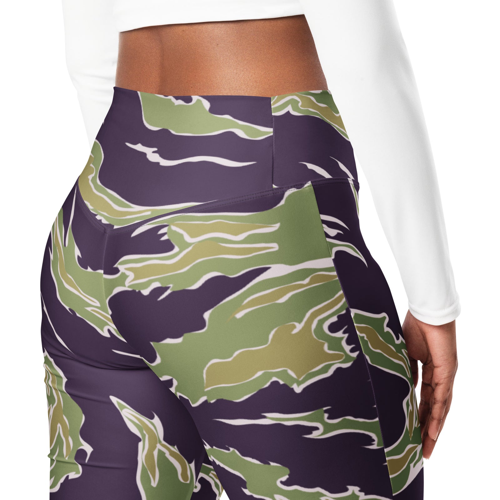 Jungle Tiger Stripe Camouflage Flare leggings