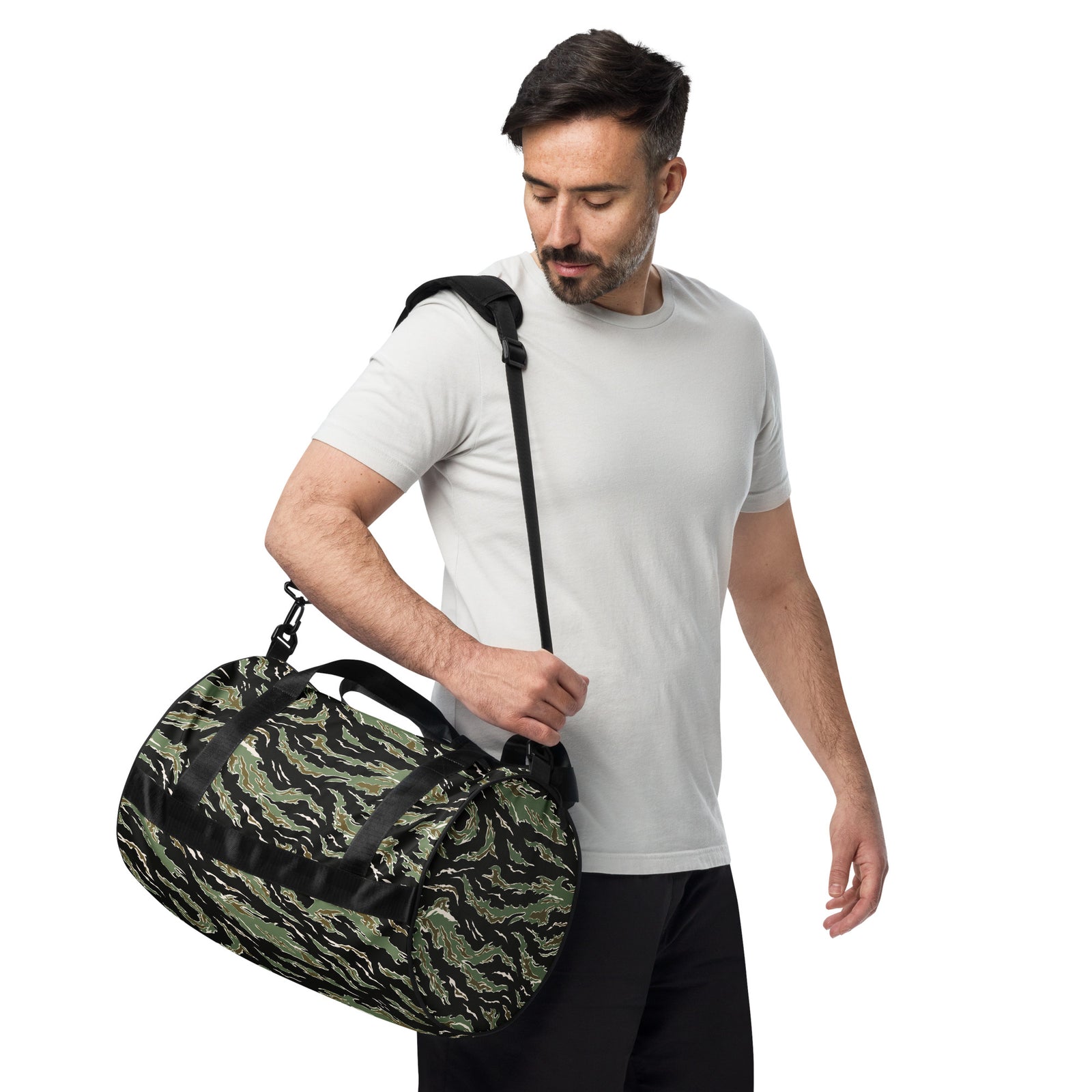 Tiger Stripe Jungle Camouflage Gym Bag
