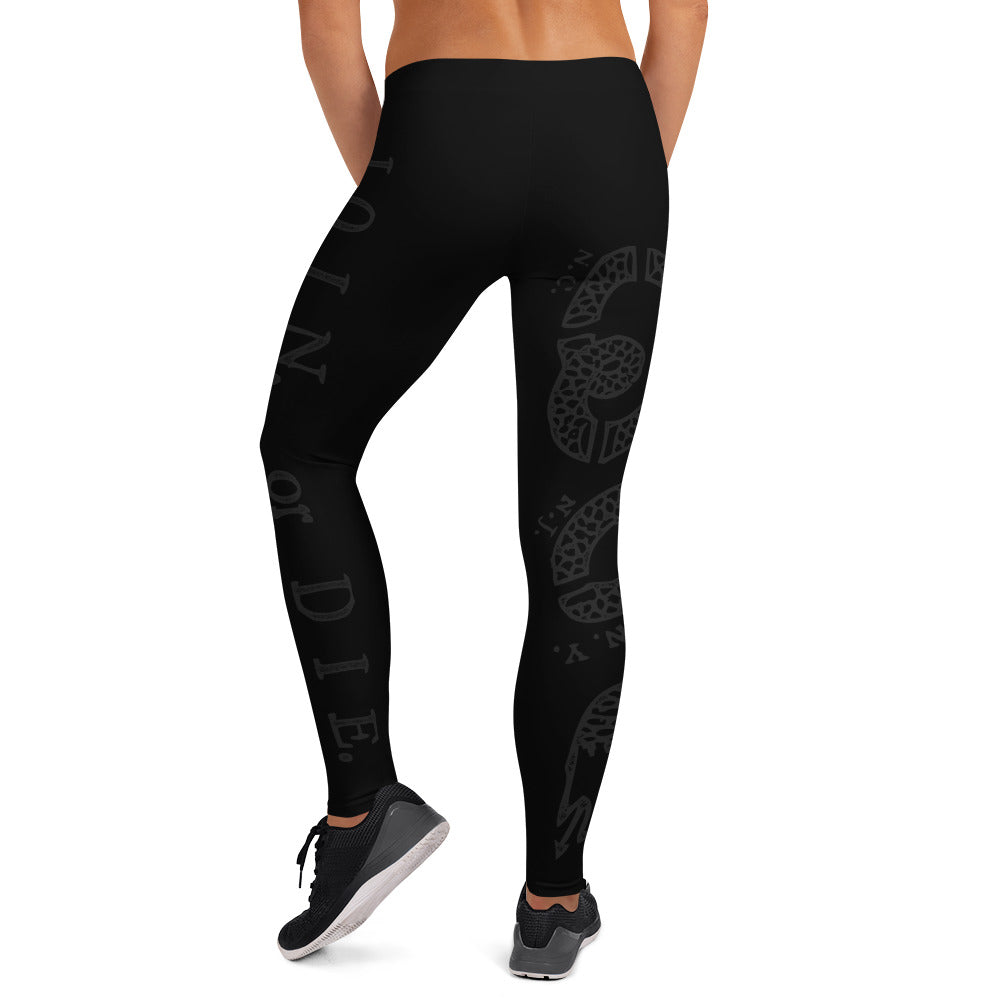 Join or Die Muted Black Leggings
