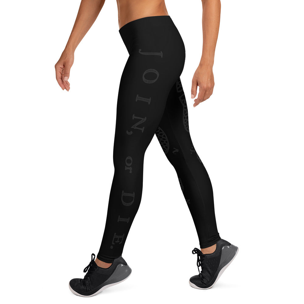 Join or Die Muted Black Leggings