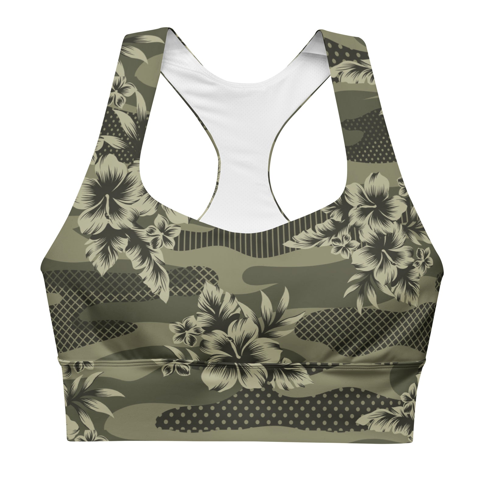 Hawaiian Camo Longline sports bra