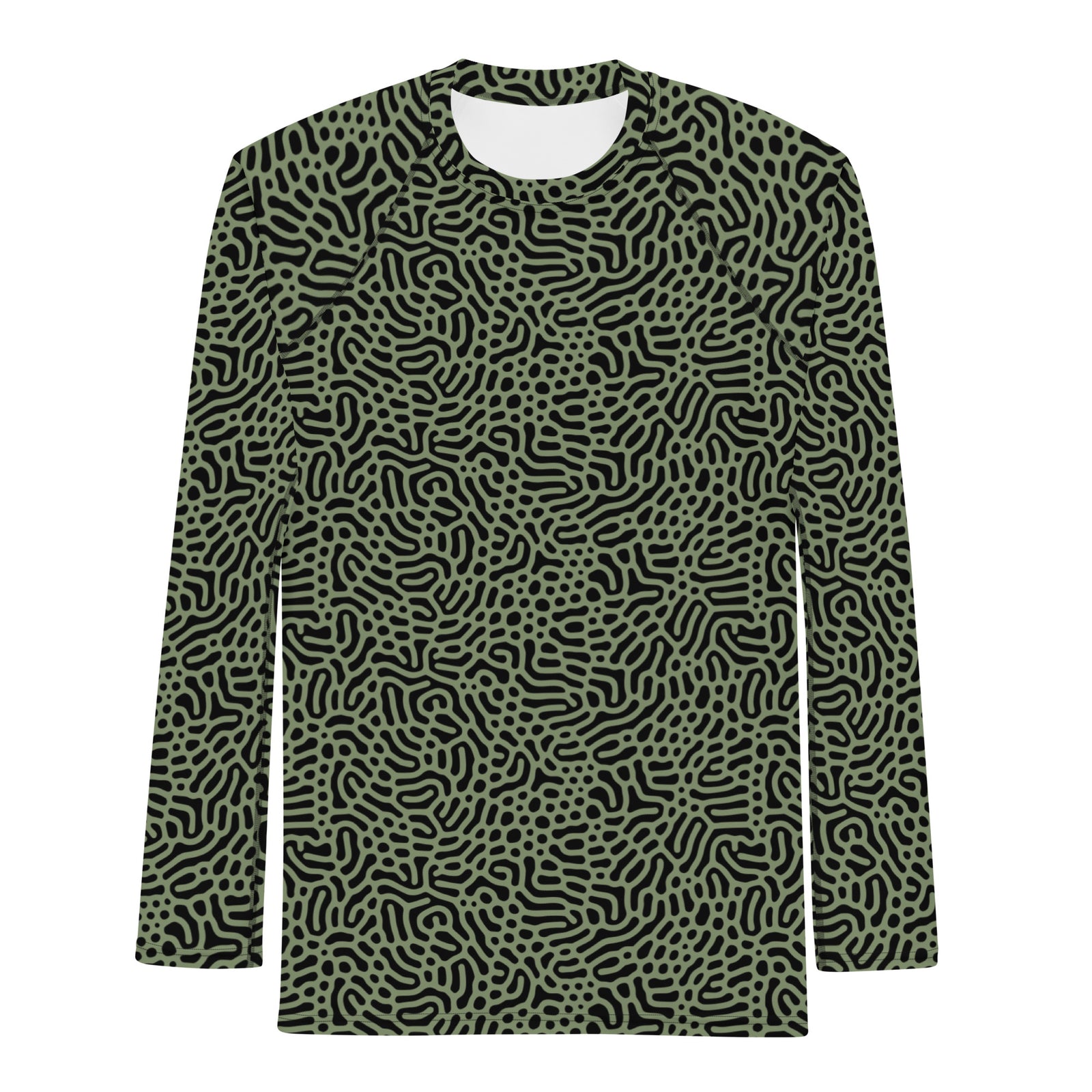 Maze Coral Military Green Men's Rash Guard