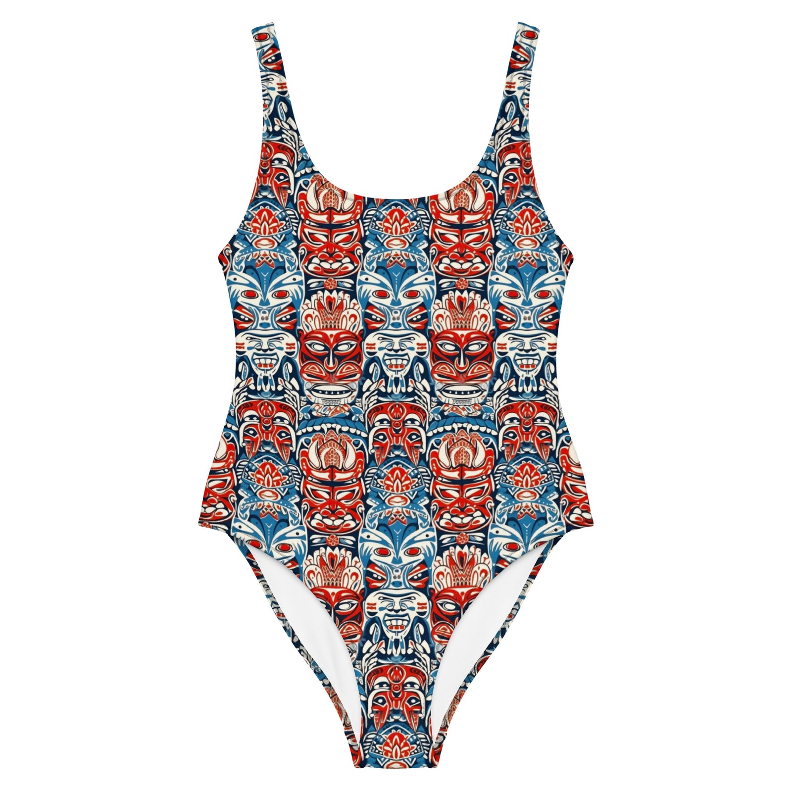 Freaky Deaky Tiki Hawaiian One-Piece Swimsuit