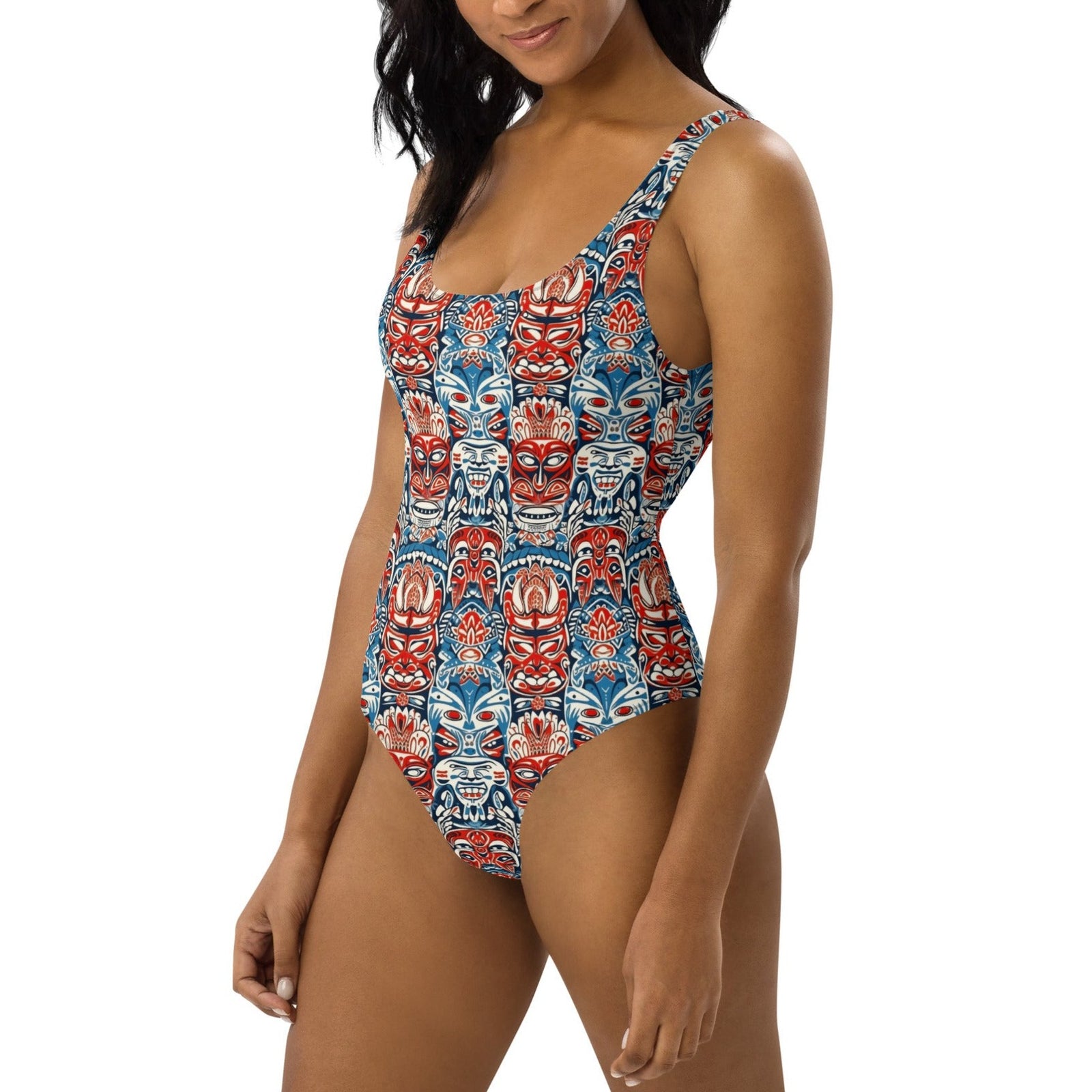Freaky Deaky Tiki Hawaiian One-Piece Swimsuit