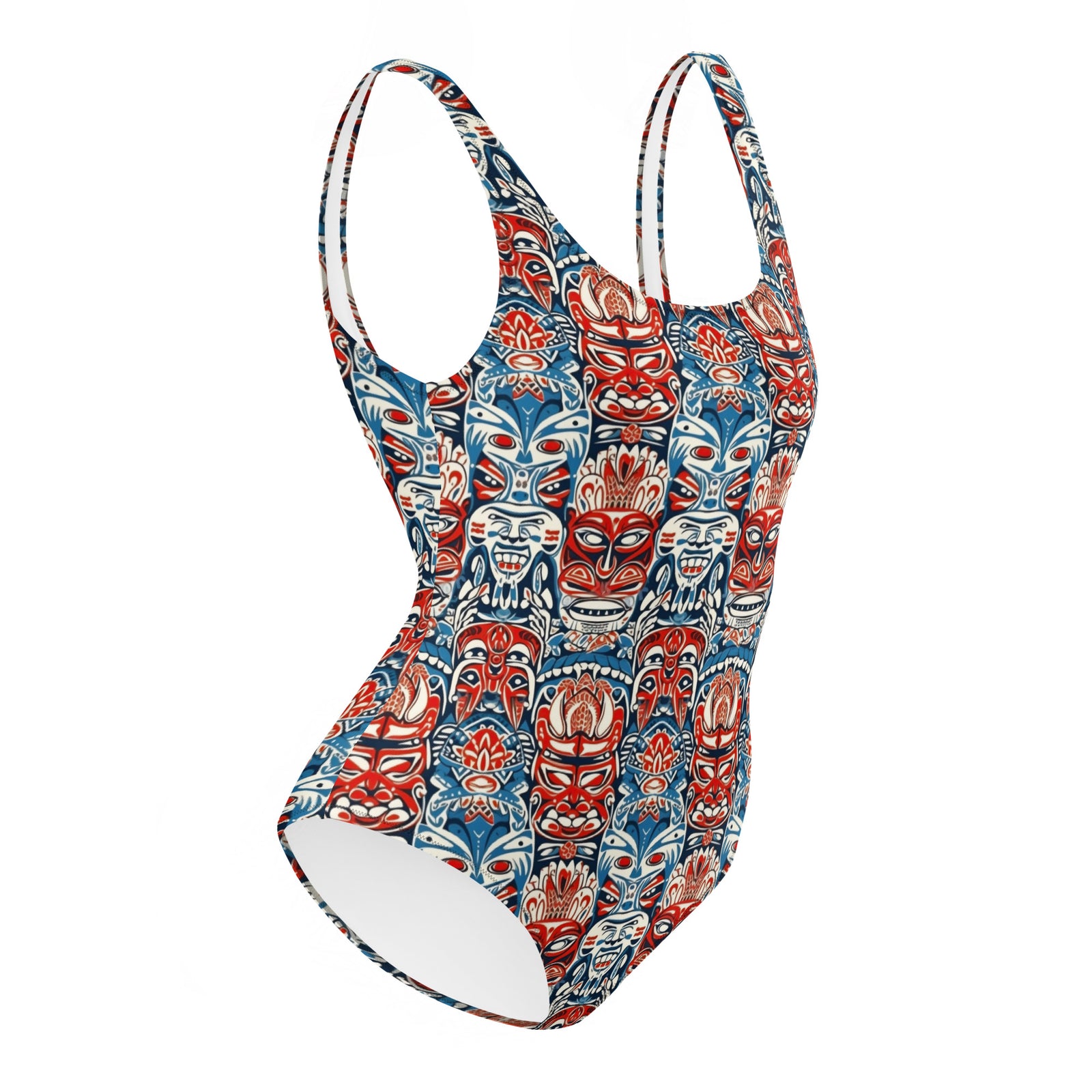Freaky Deaky Tiki Hawaiian One-Piece Swimsuit