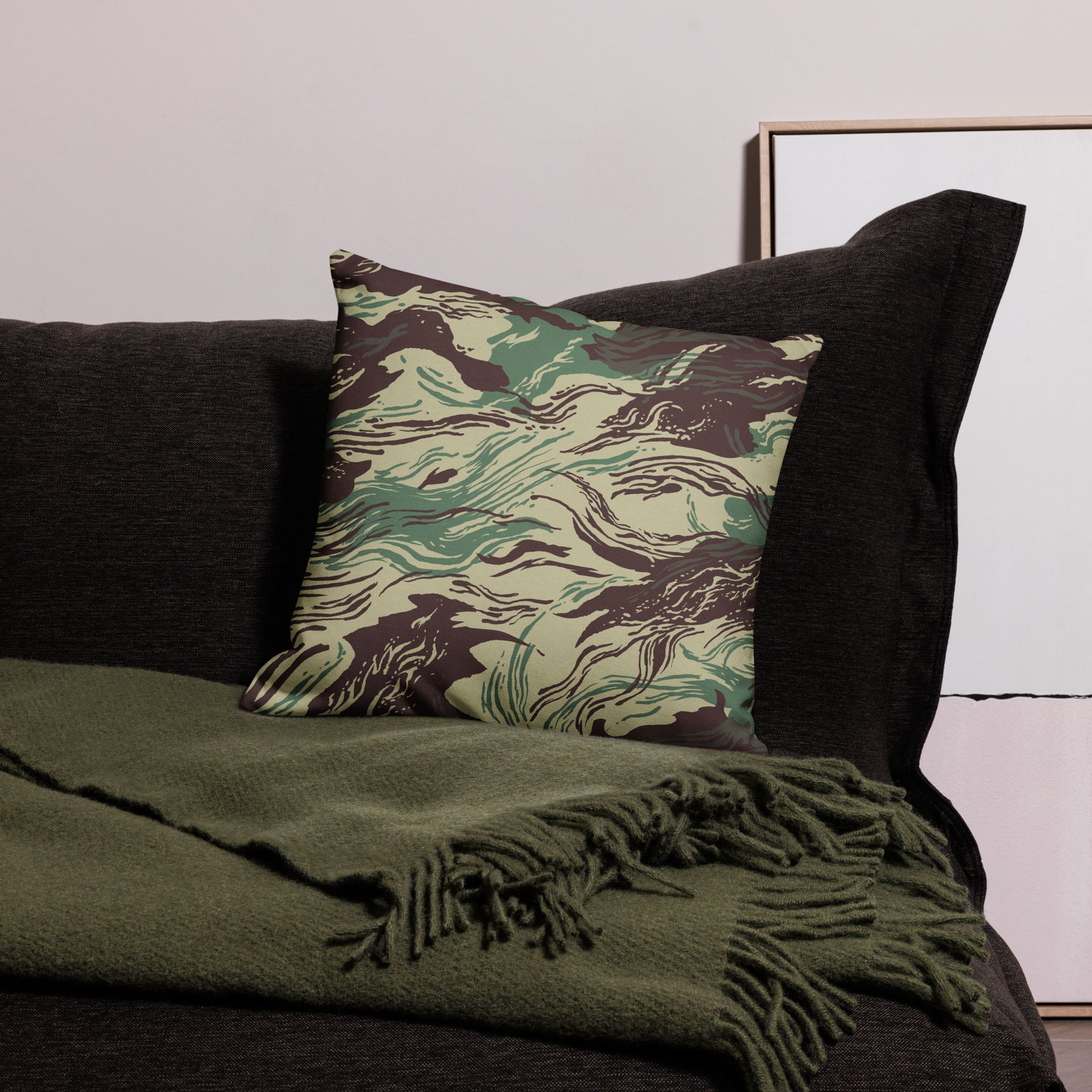 Rhodesian Brushstroke Camo Pillow