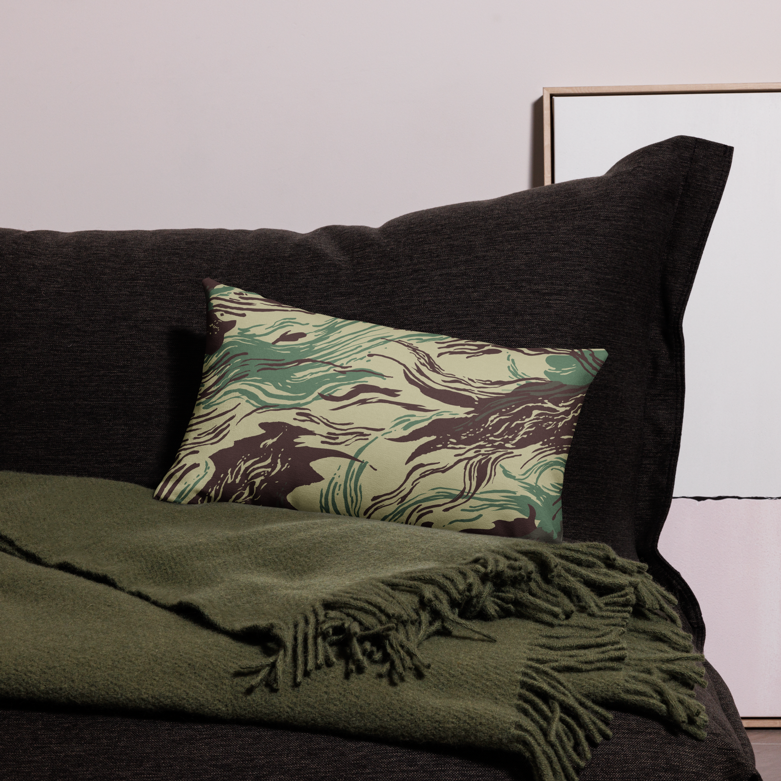 Rhodesian Brushstroke Camo Pillow