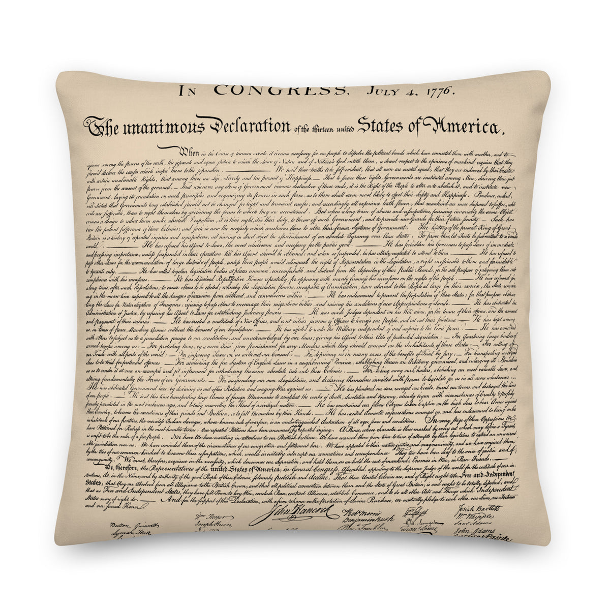 Declaration of Independence Throw Pillow
