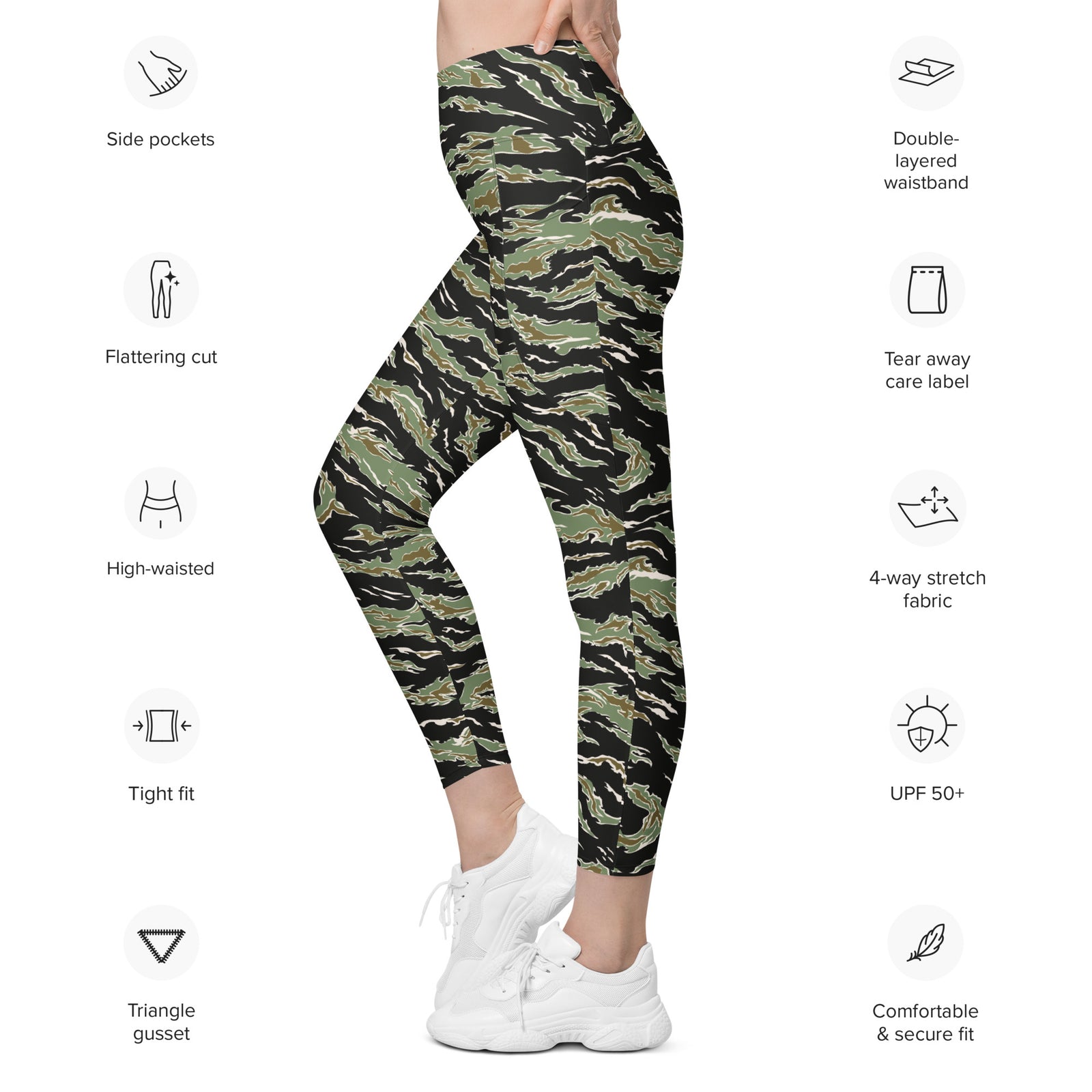 Tiger Stripe Camo Leggings with Pockets