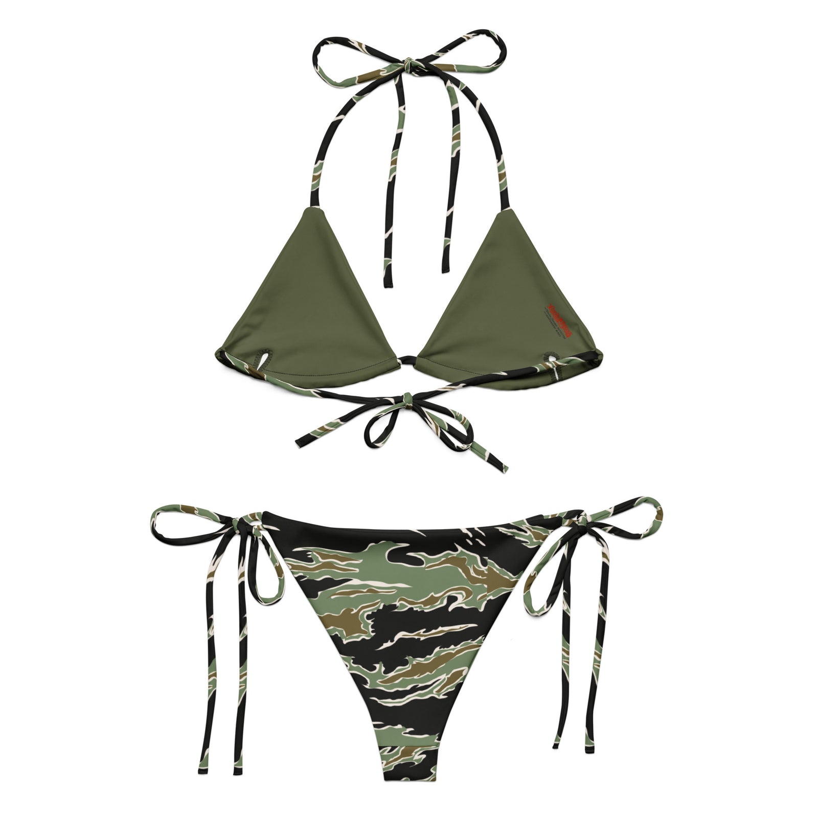 Tiger Stripe Jungle Camouflage String Bikini