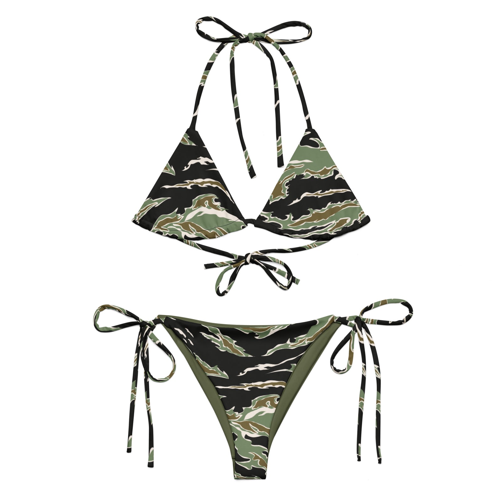 Tiger Stripe Jungle Camouflage String Bikini