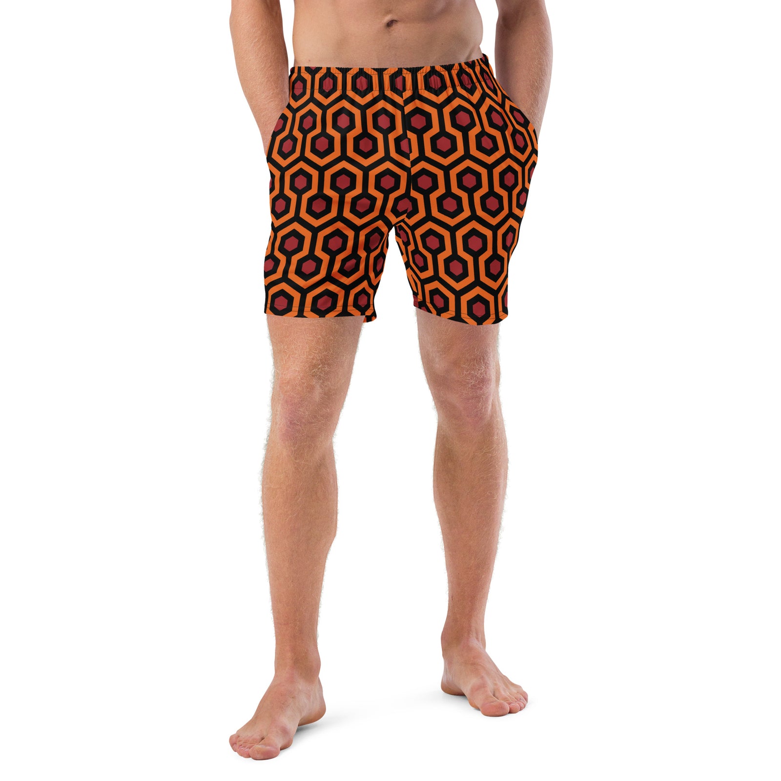 Red Rum Shining Carpet Pattern Men's Swim Trunks