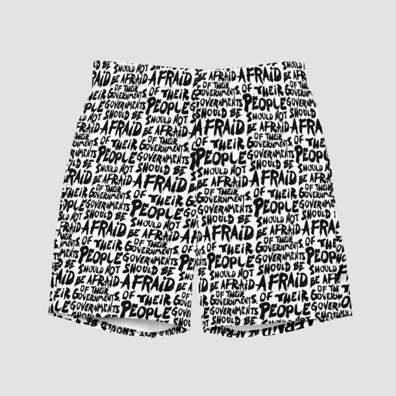 People Should Not Be Afraid of Their Governments Jefferson Quote Men's Swim Trunks