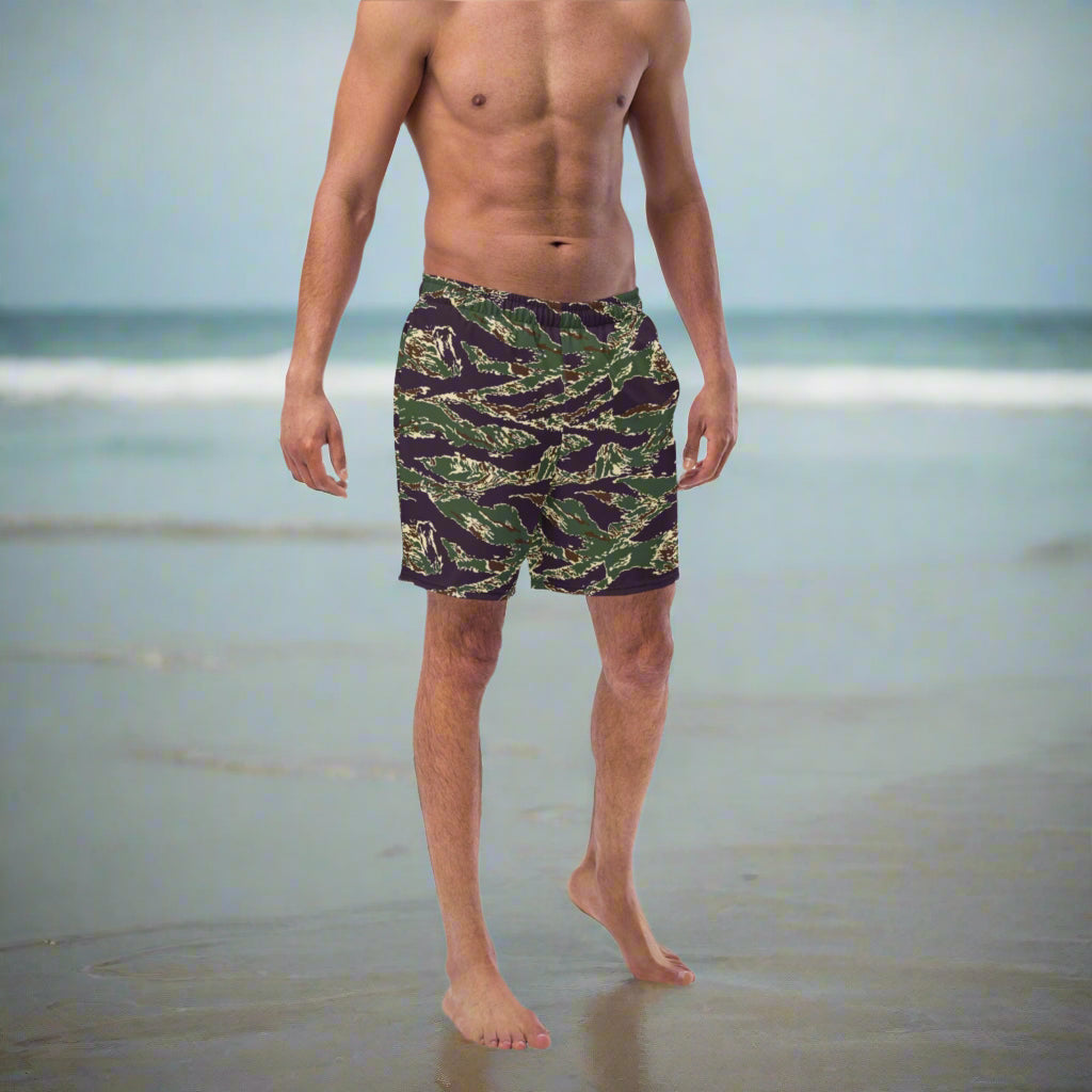 Taiwan ROC Marine Corps Digital Tiger Stripe Camo Men's Swim Trunks