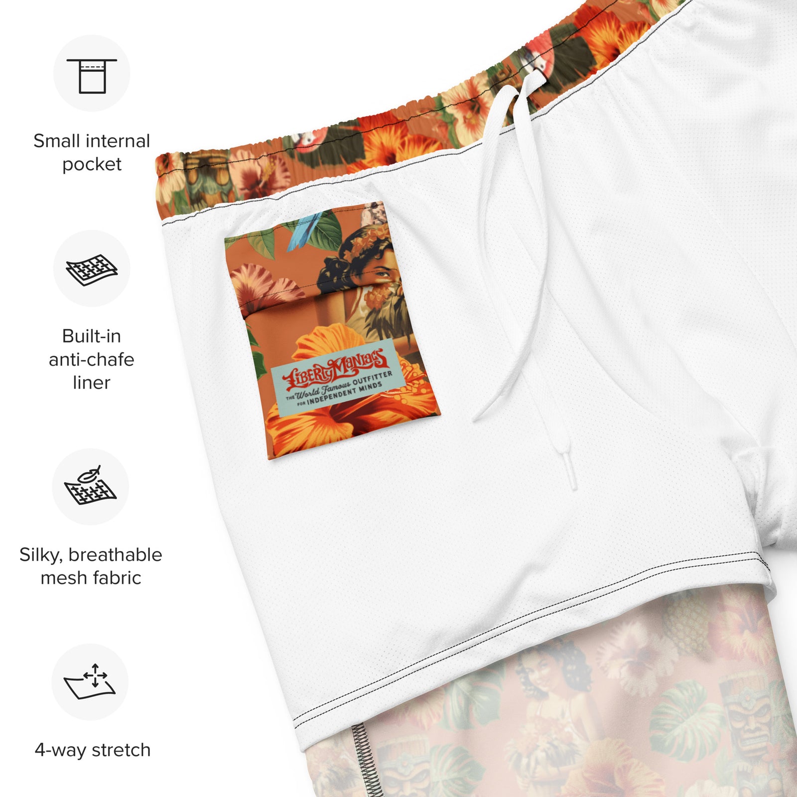 Palm Tree of Liberty Men's Swim Trunks