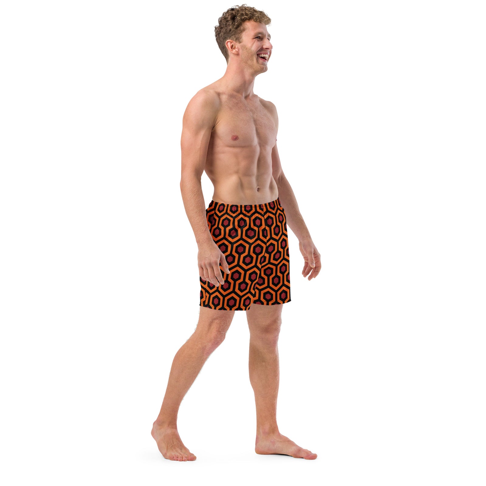 Red Rum Shining Pattern Men's Swim Trunks