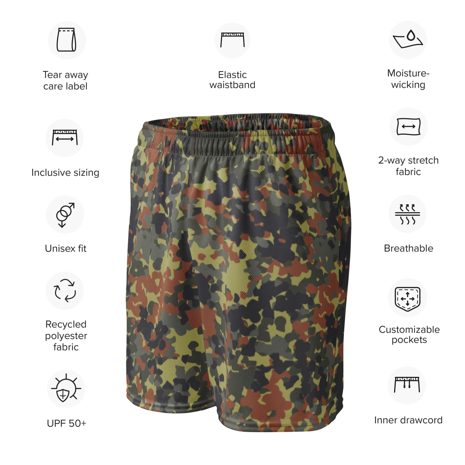 Flecktarn Reconnaissance Camo Mesh Shorts