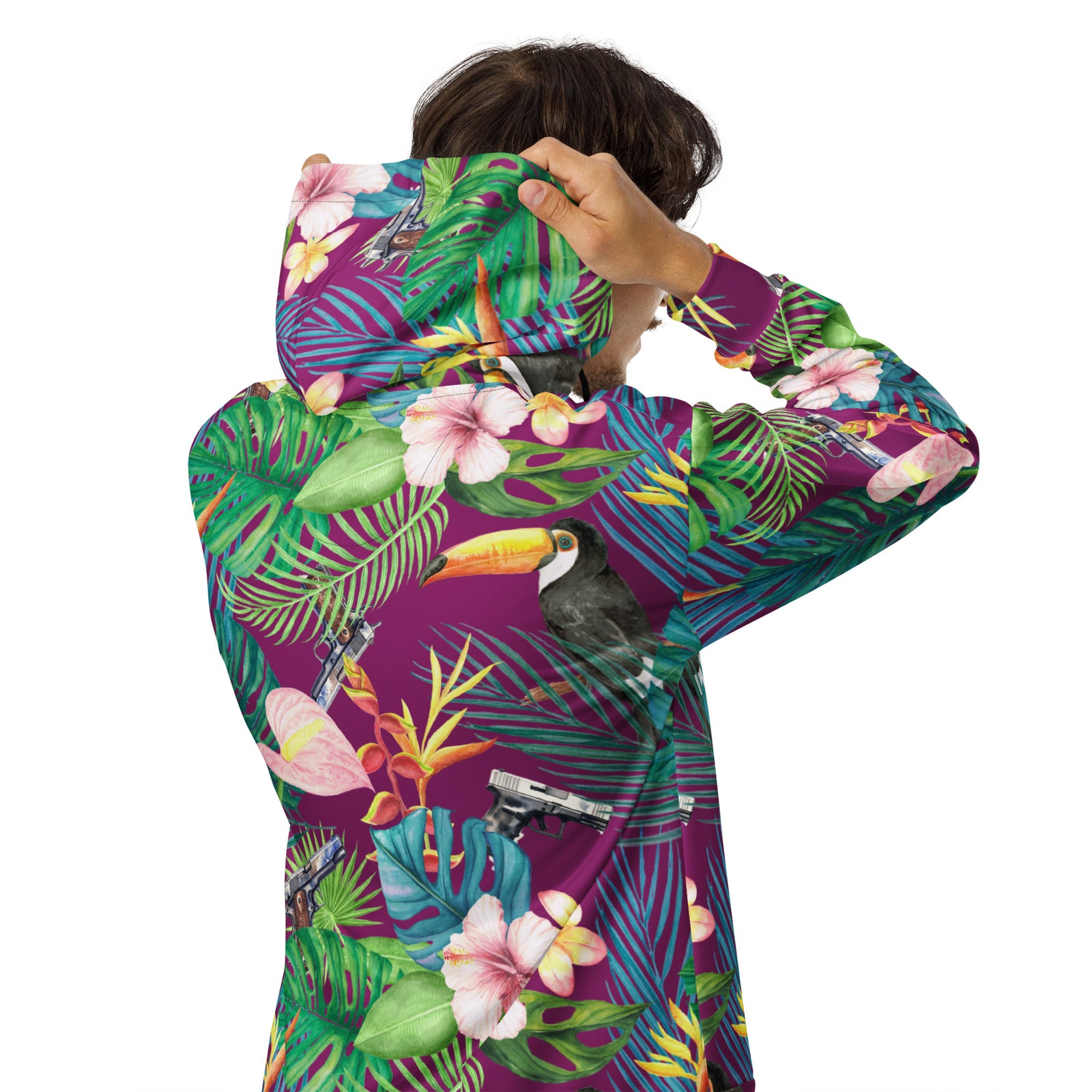 Hibiscus Bang Bang Hawaiian Zip Hoodie