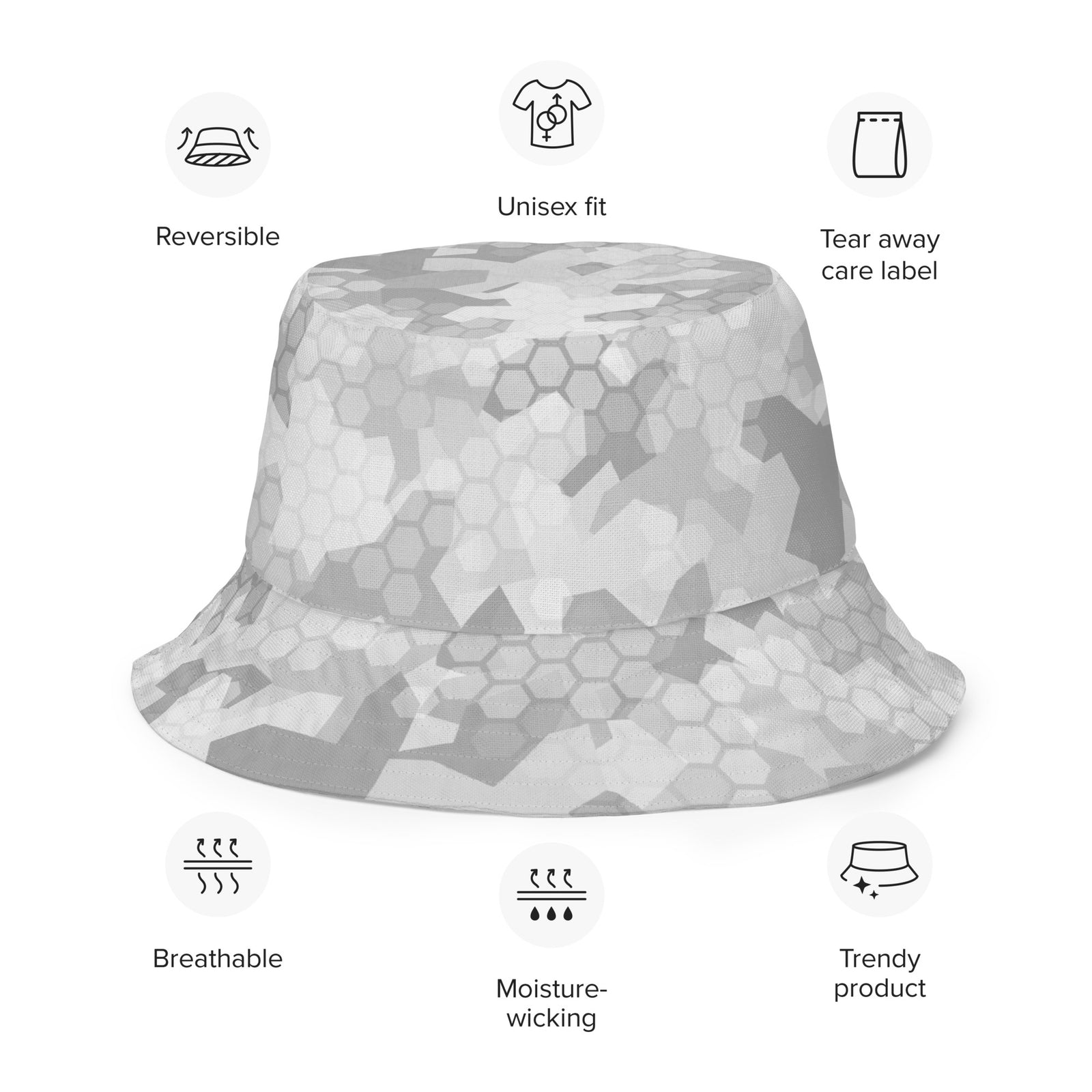 Arctic Shatter Winter Camo Reversible Bucket Hat