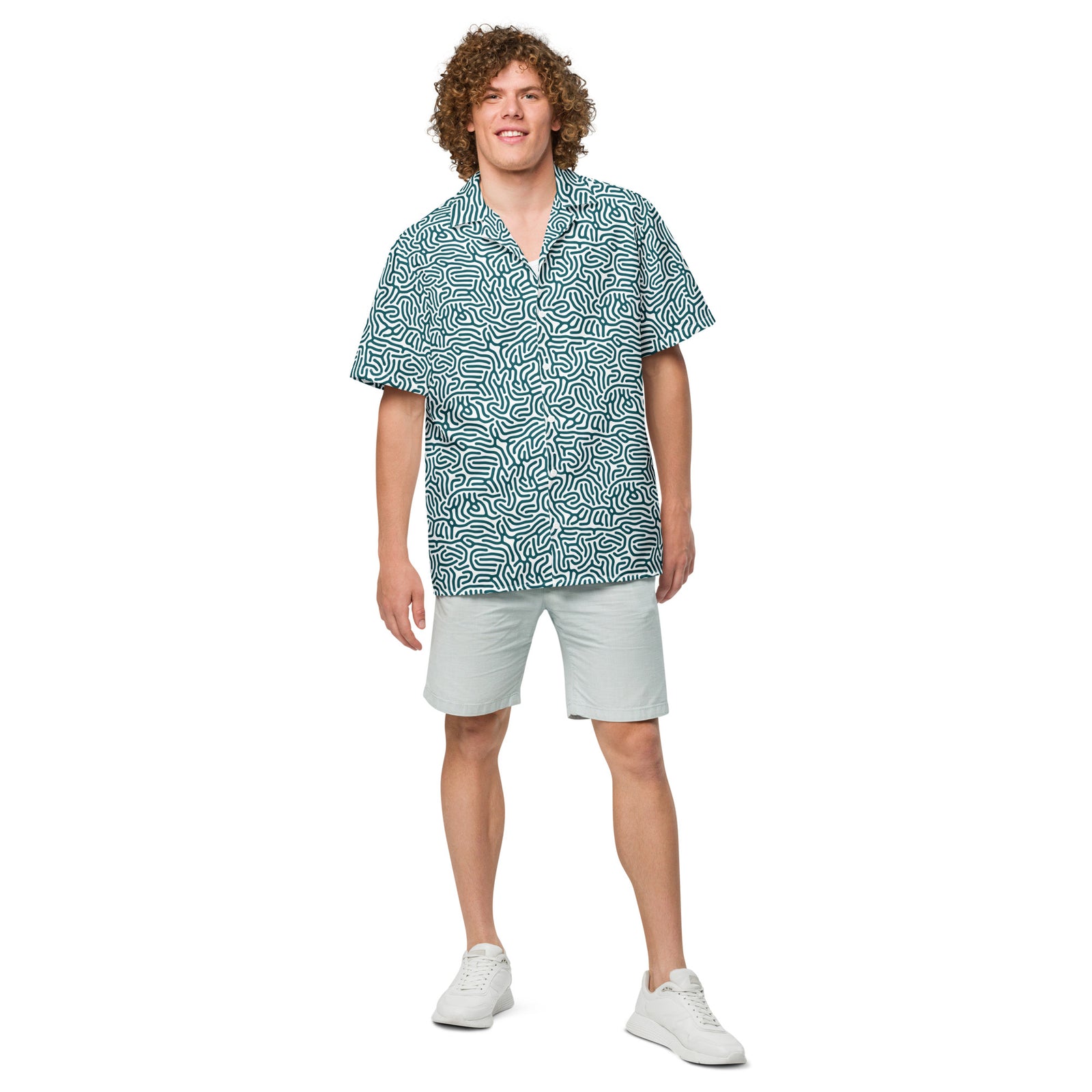 Maze Coral Button-Up Shirt