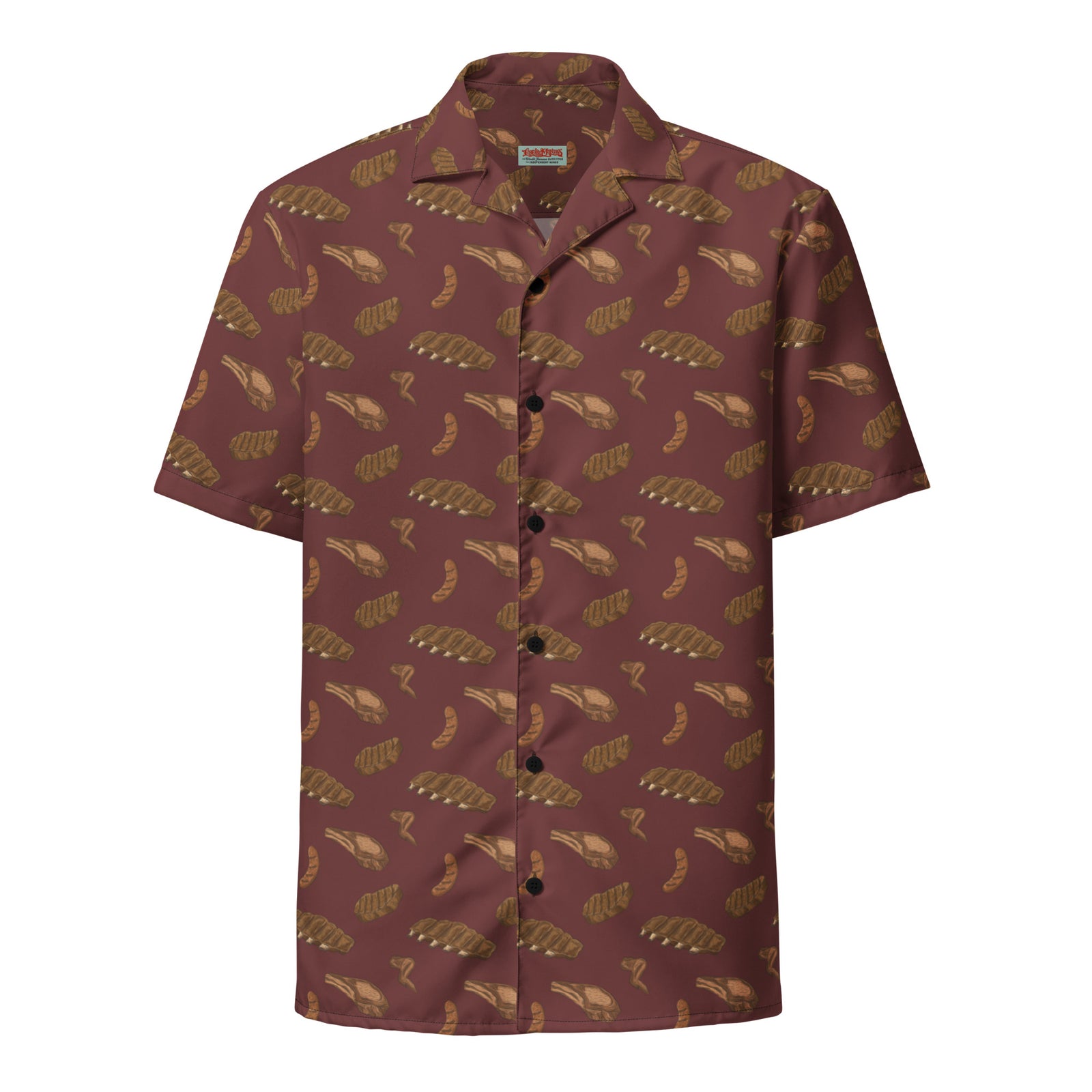 Carnivora Meat Pattern Button-Up Shirt