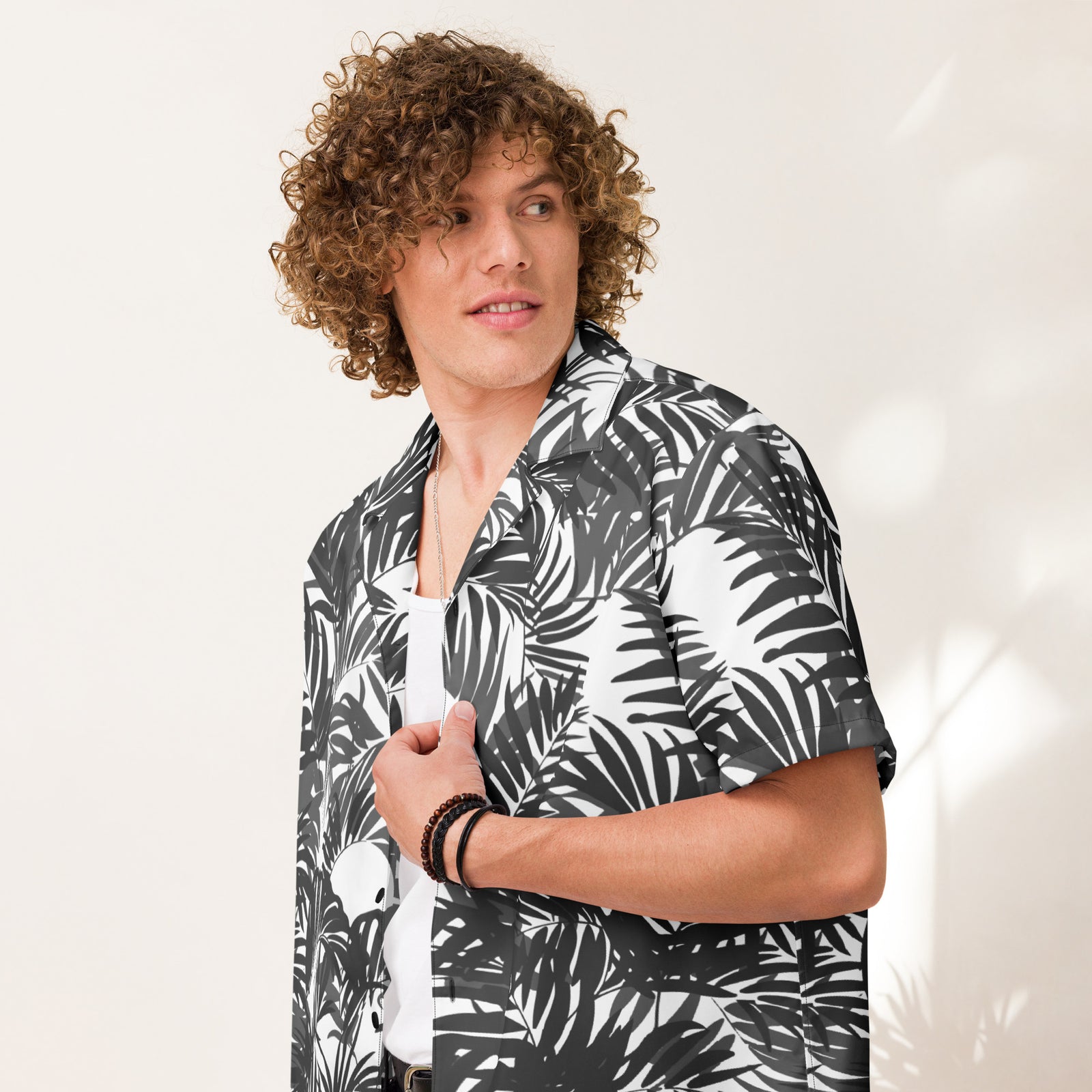 Palm Party Hawiian Button-Up Shirt