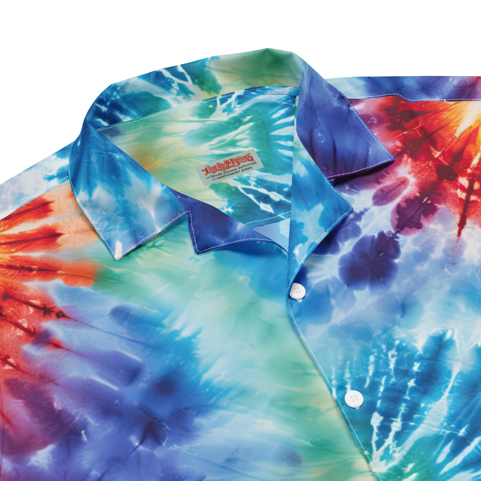 Cosmic Charlie Tie Dye Hawaiian Button-Up Shirt