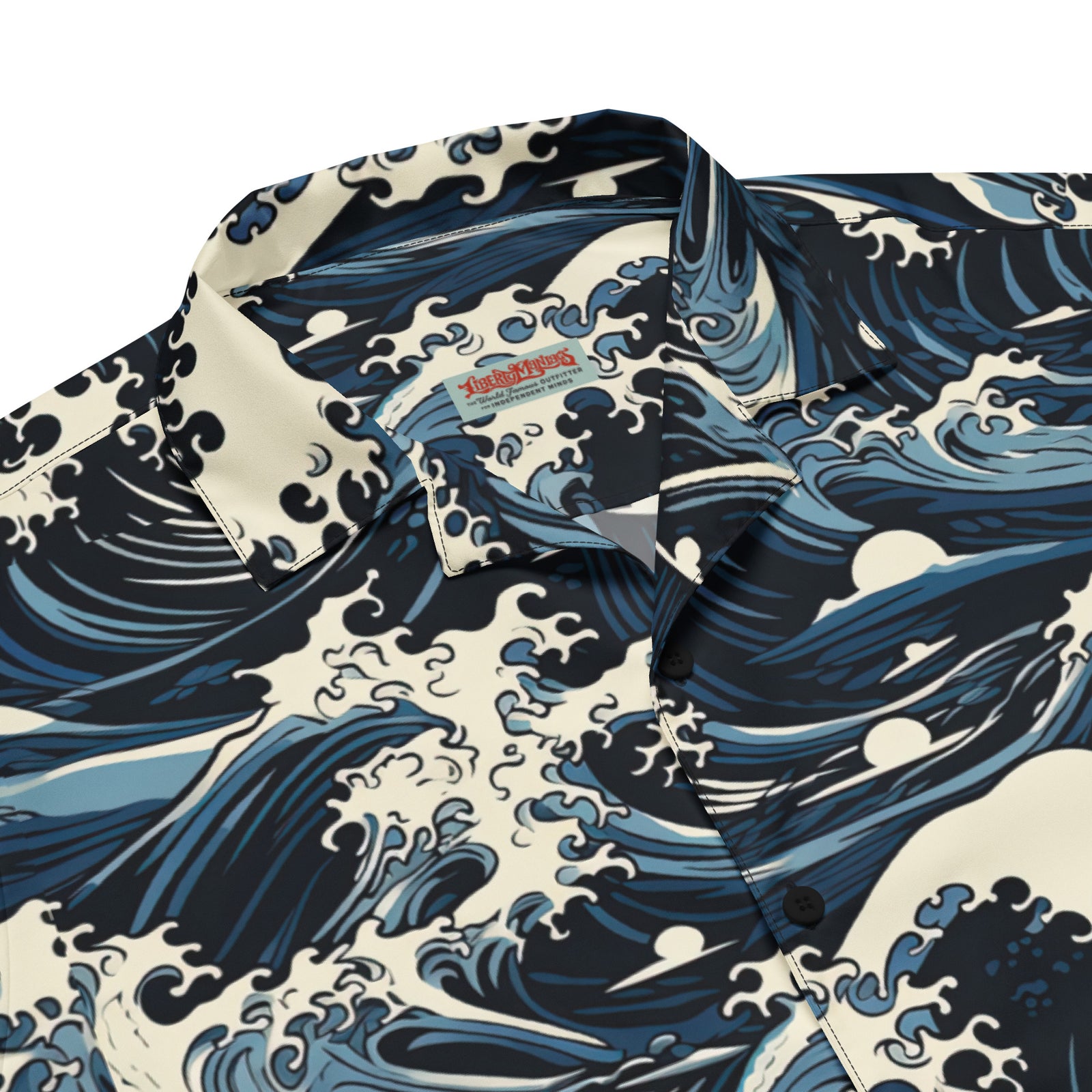 Tsunami Splash Island Button-Up Shirt