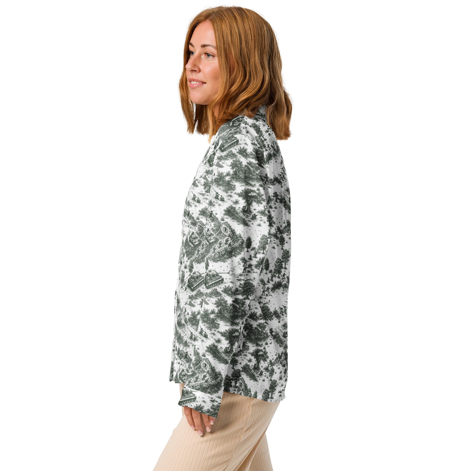 Left-side view of Normandy ’44 Toile women’s pajama top