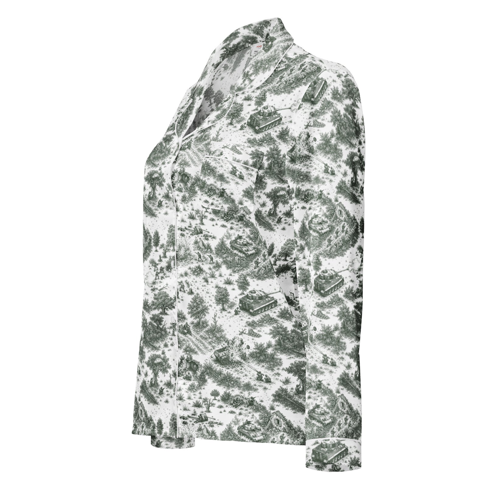 Left-front view of Normandy ’44 Toile women’s long sleeve pajama top