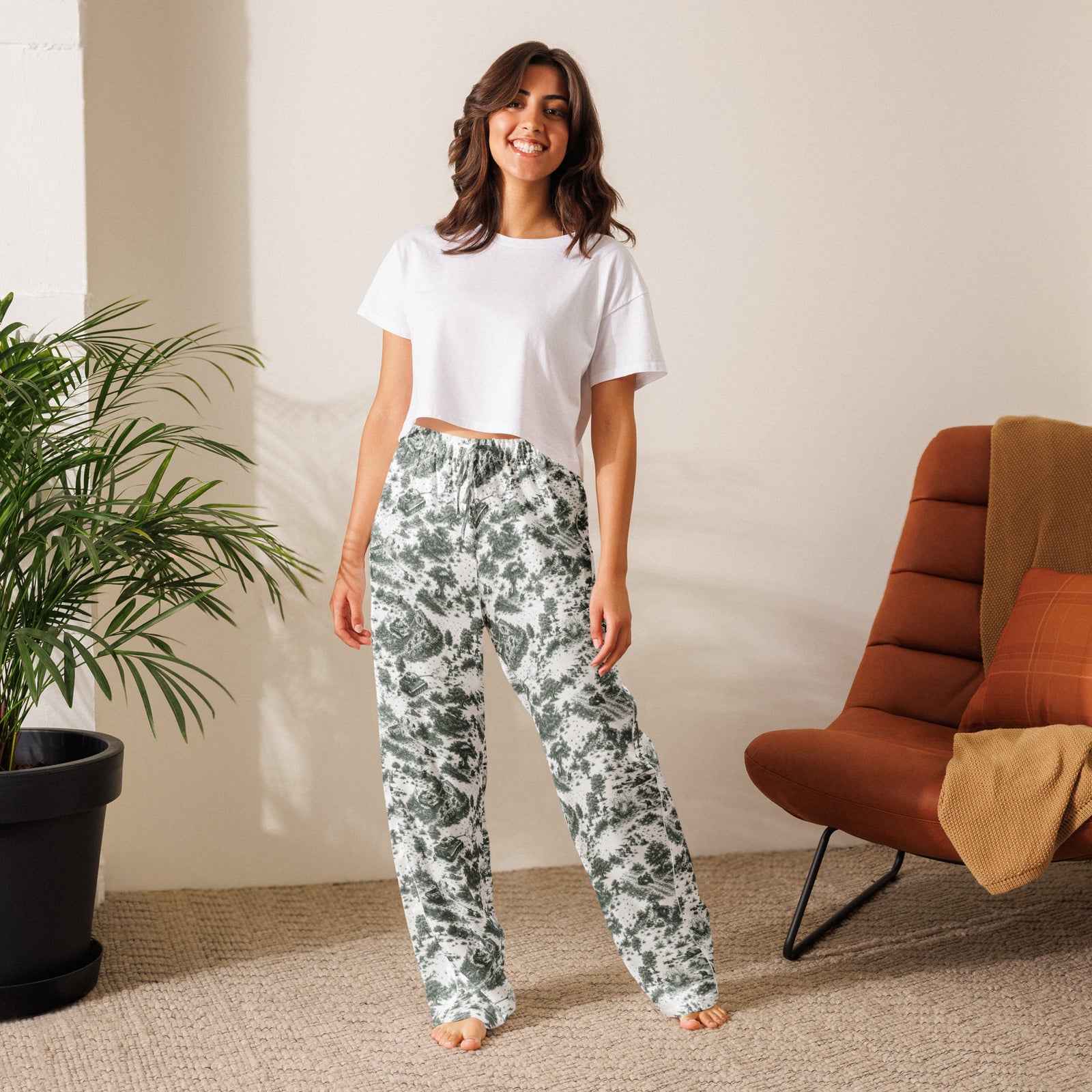 Front detail of Normandy ’44 Toile women’s pajama pants