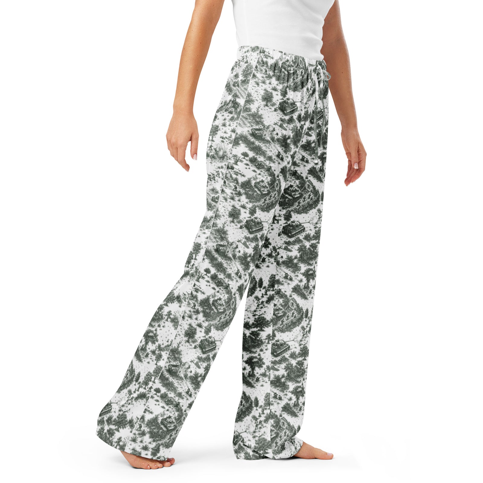 Right-front view of Normandy ’44 Toile women’s pajama pants