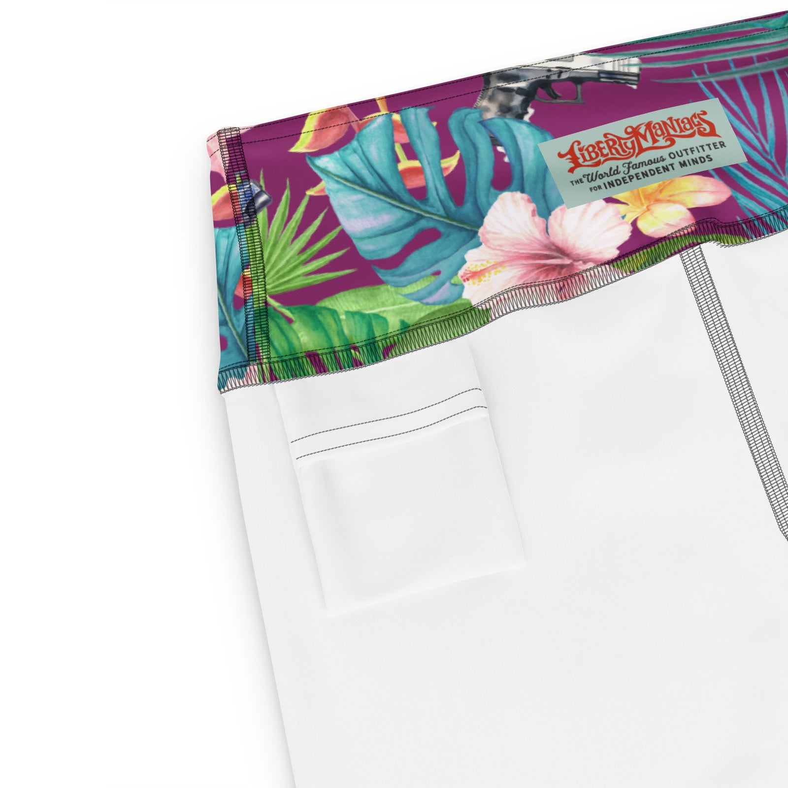 Hibiscus Bang Bang Hawaiian Print Yoga Leggings