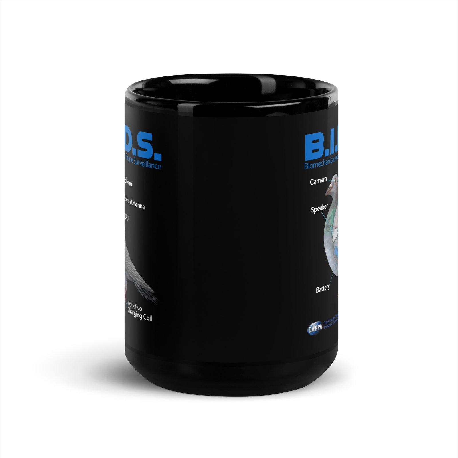 B.I.R.D.S. Biomechanical Reconnaissance Drone Surveillance Black Mug