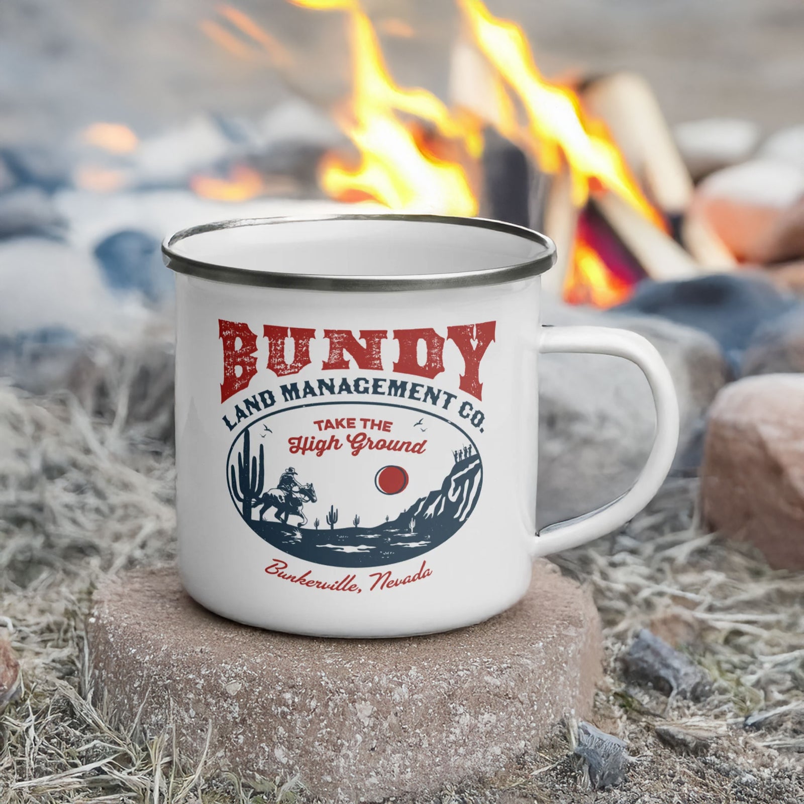 Bundy Land Management Co. Enamel Camp Mug