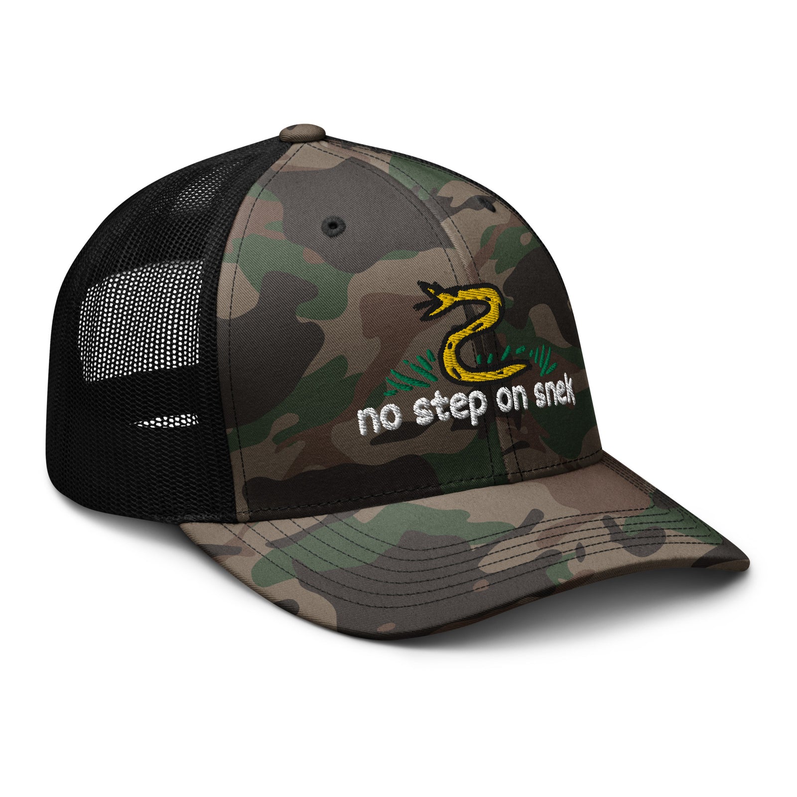 No Step On Snek Camouflage Trucker Hat
