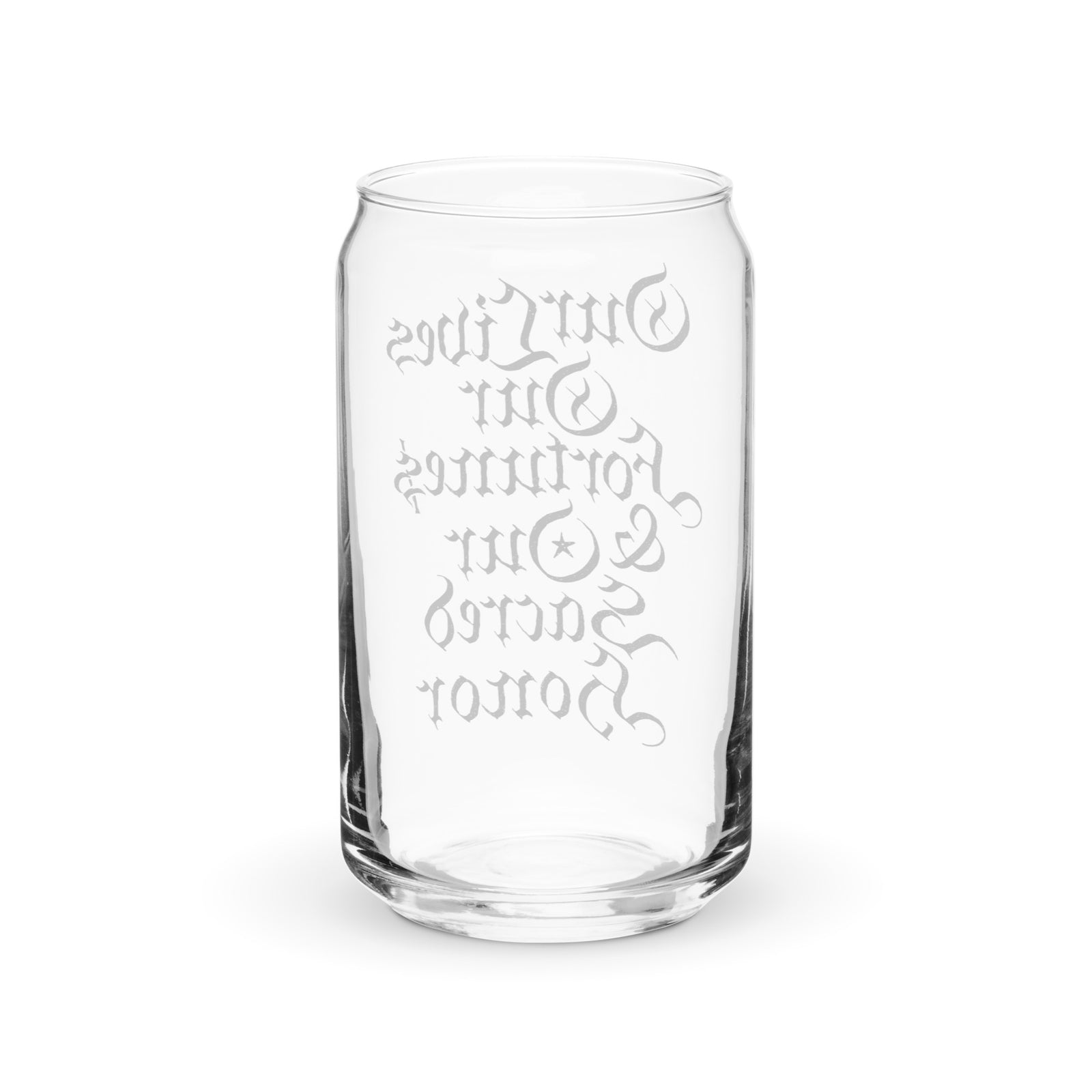 Our Lives Fortunes and Sacred Honor Declaration of Independence Can-Shaped Glass