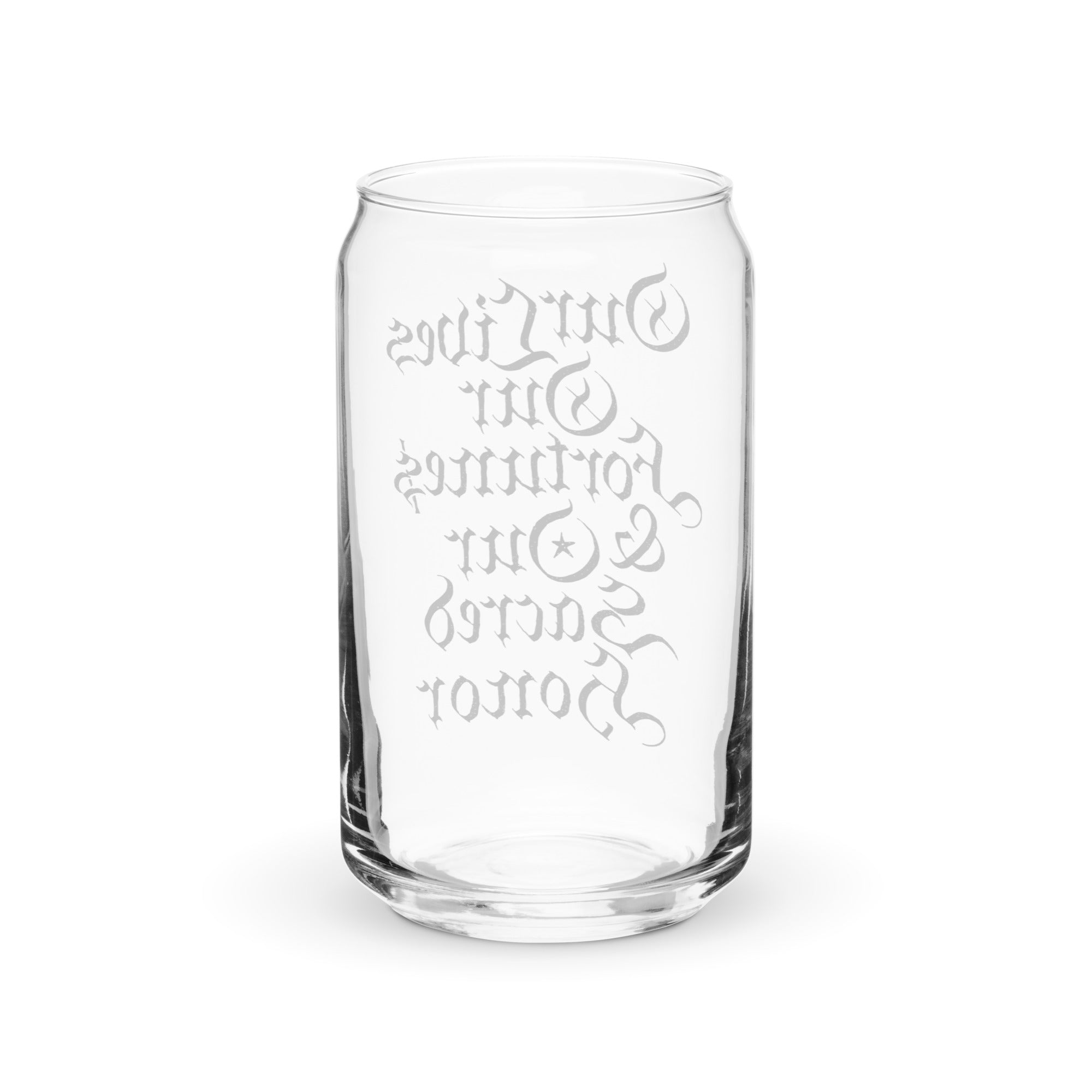 Our Lives Fortunes and Sacred Honor Declaration of Independence Can-Shaped Glass