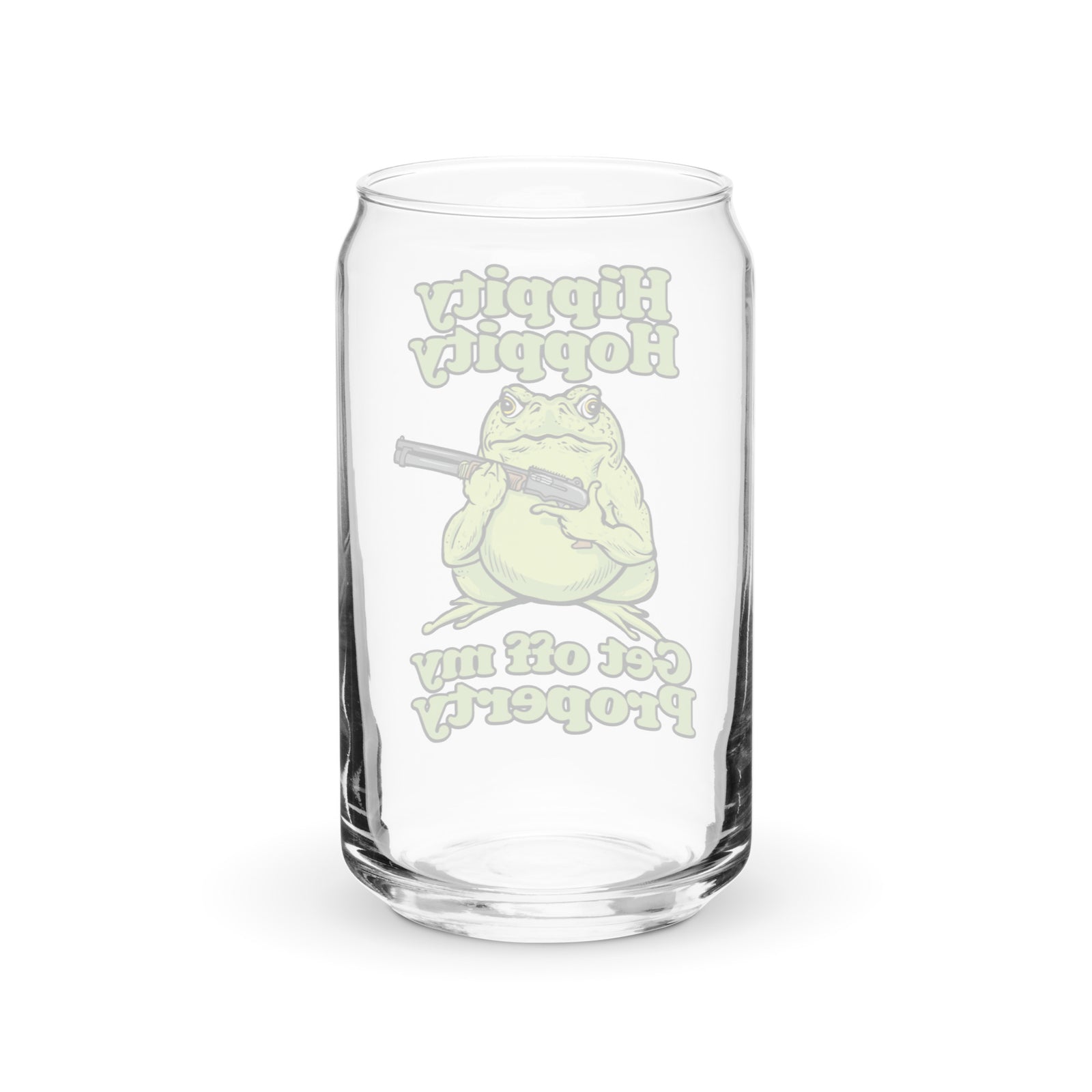 Hippity Hoppity Get Off My Property Can-Shaped Glass
