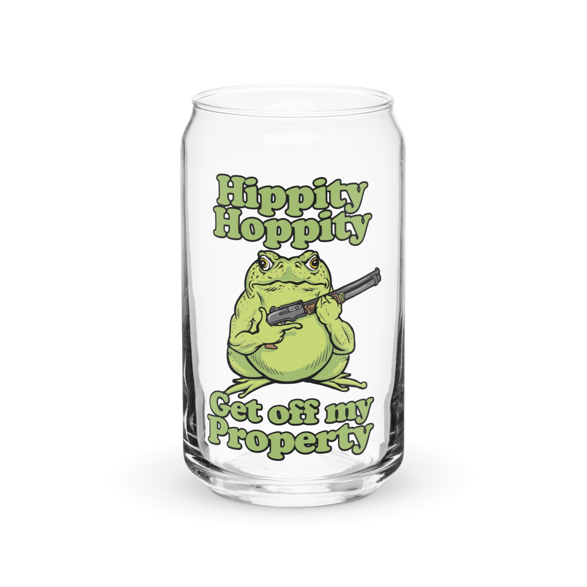 Hippity Hoppity Get Off My Property Can-Shaped Glass