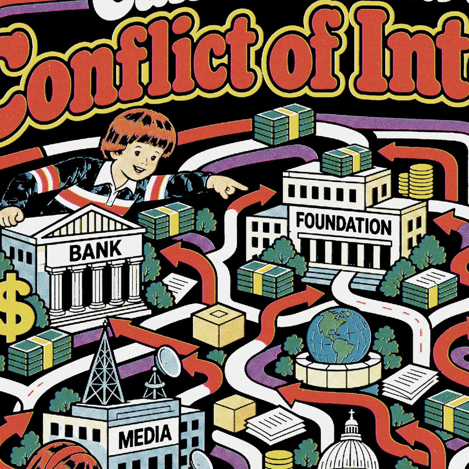 “Can You Find the Conflict of Interest?” T-Shirt by Liberty Maniacs